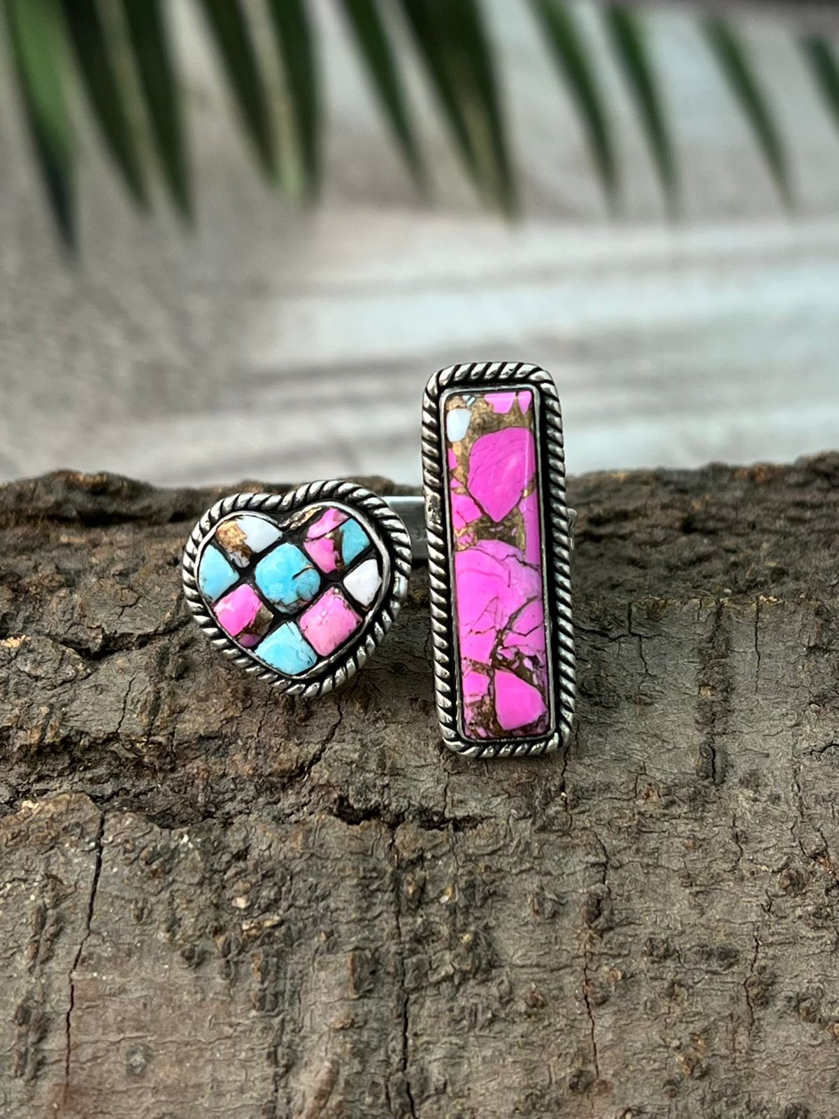 Handmade Sterling Silver Cotton Candy Adjustable Ring "Signed Nizhoni"