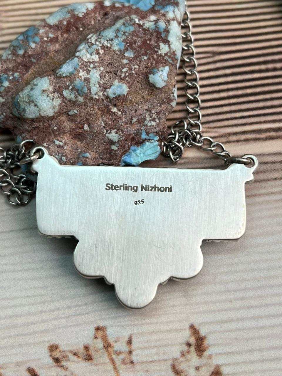 Handmade Sterling Silver Black Onyx Necklace "Signed Nizhoni"