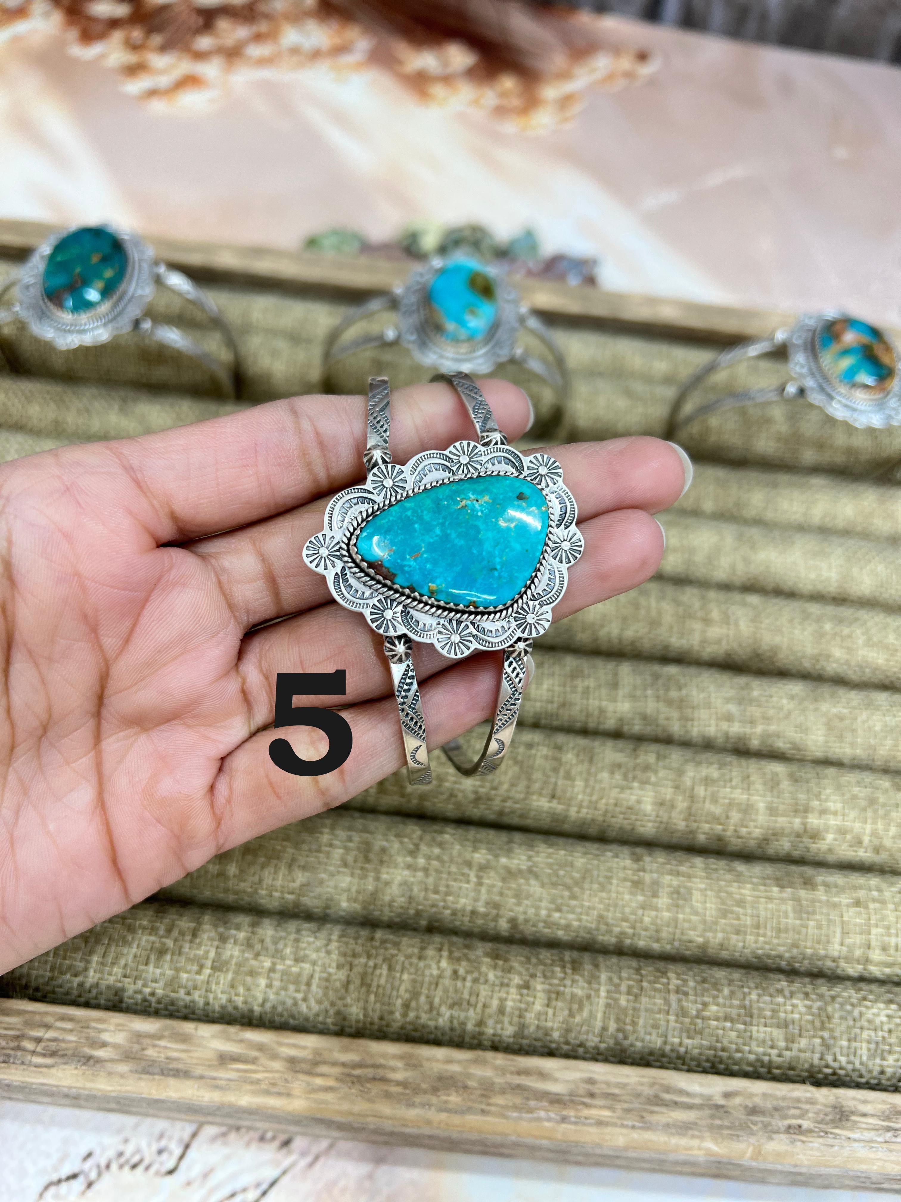 Handmade Sterling Silver Hardy Pit Cuff Bracelet with Signed Nizhoni