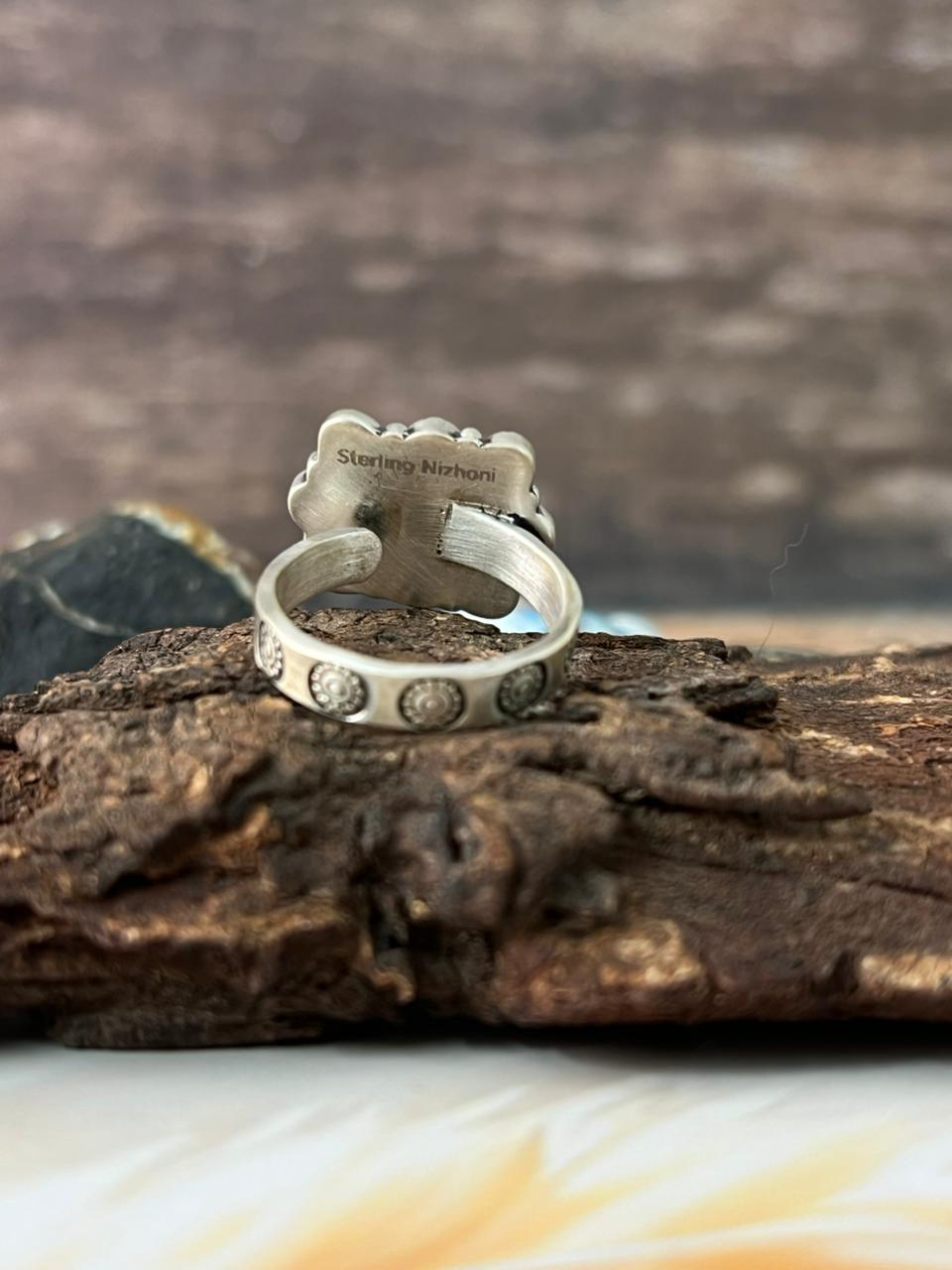 Handmade Sterling Silver Cotton Candy Adjustable Ring "Signed Nizhoni"