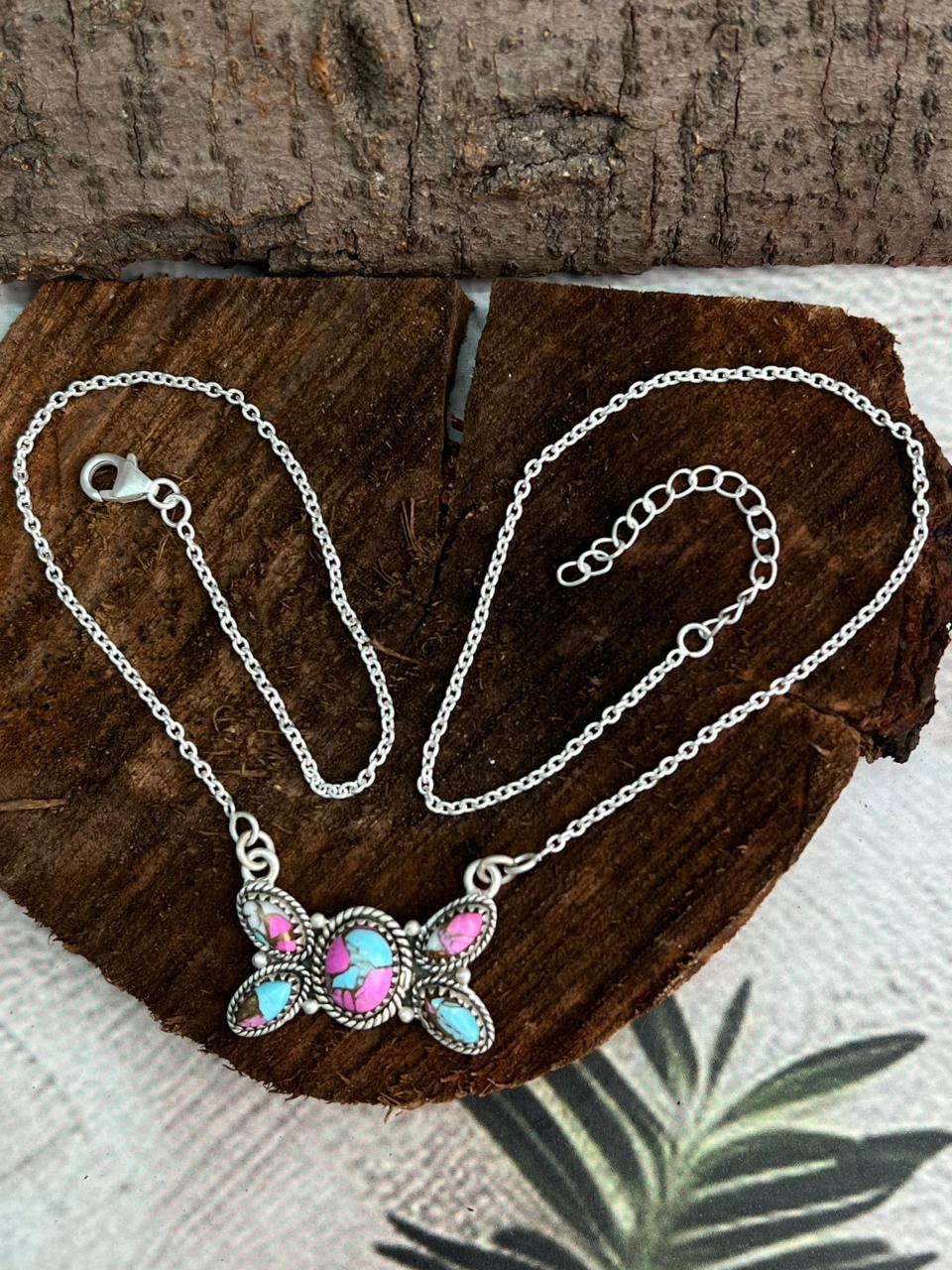 Handmade Sterling Silver Cotton Candy Necklace "Signed Nizhoni"