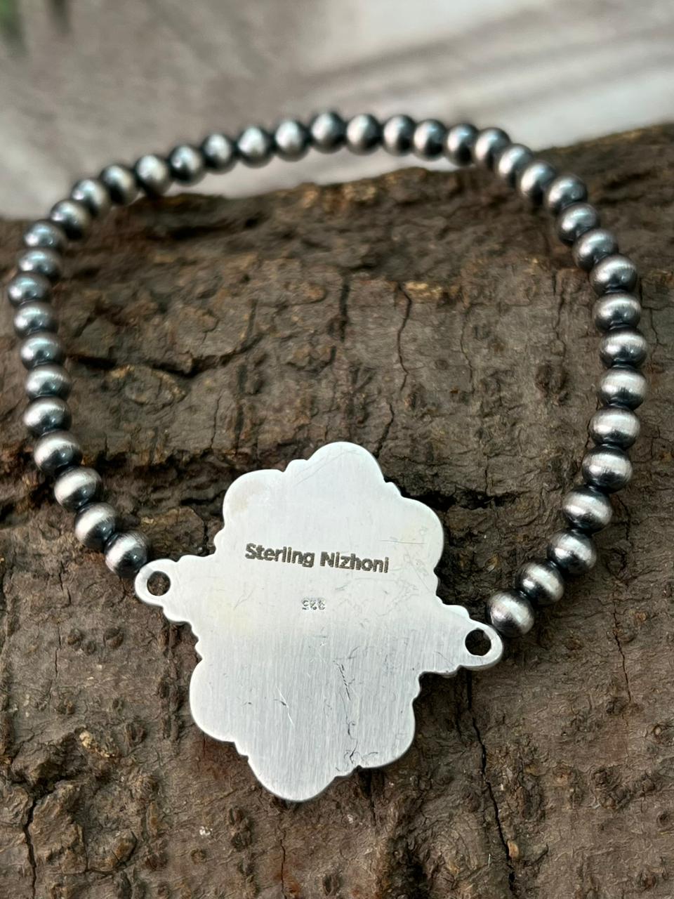 Handmade Sterling Silver Beaded Cotton Candy Bracelet "Signed Nizhoni"