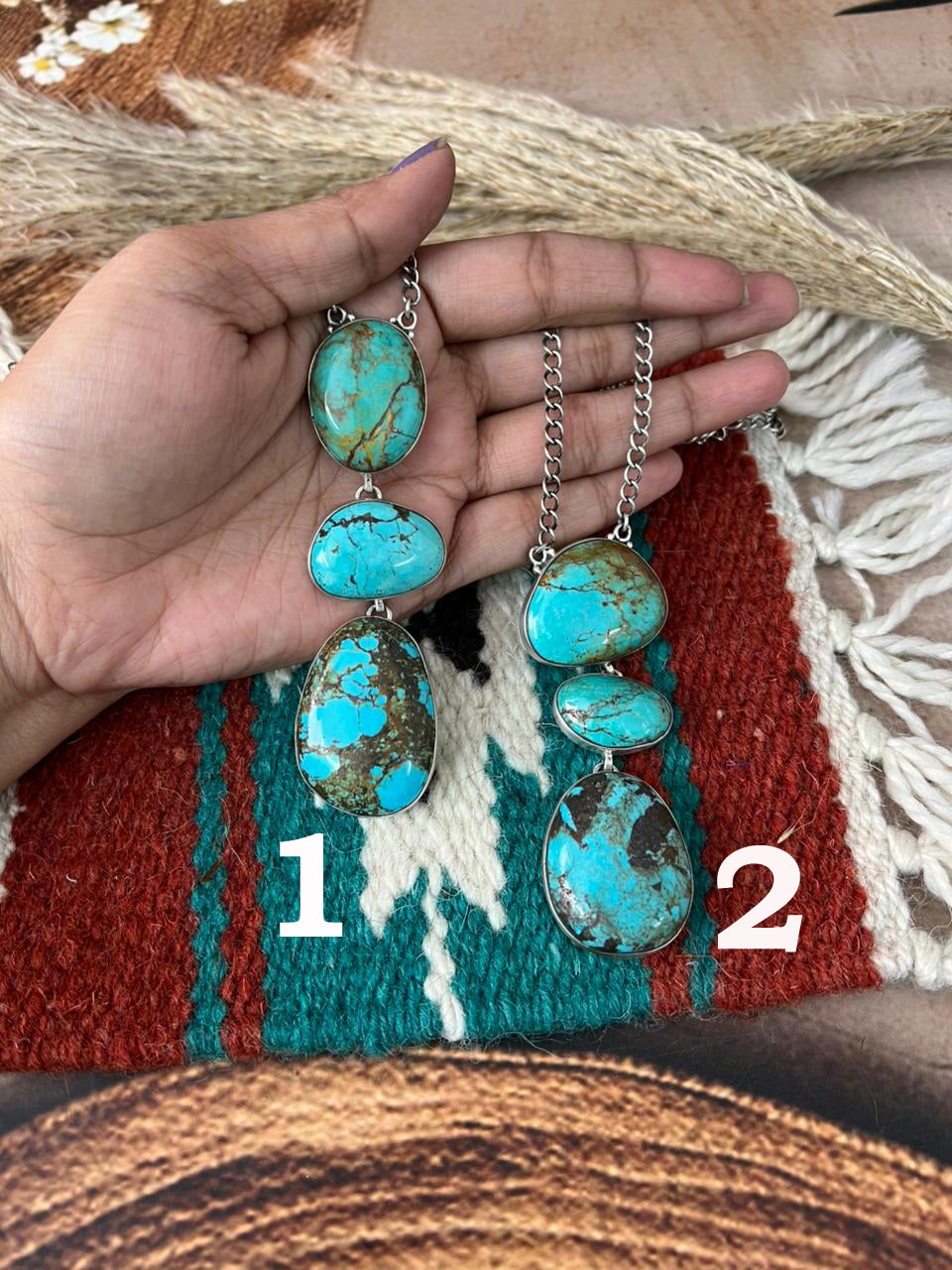 Handmade Sterling Silver Royston Turquoise Necklace "Signed Nizhoni"