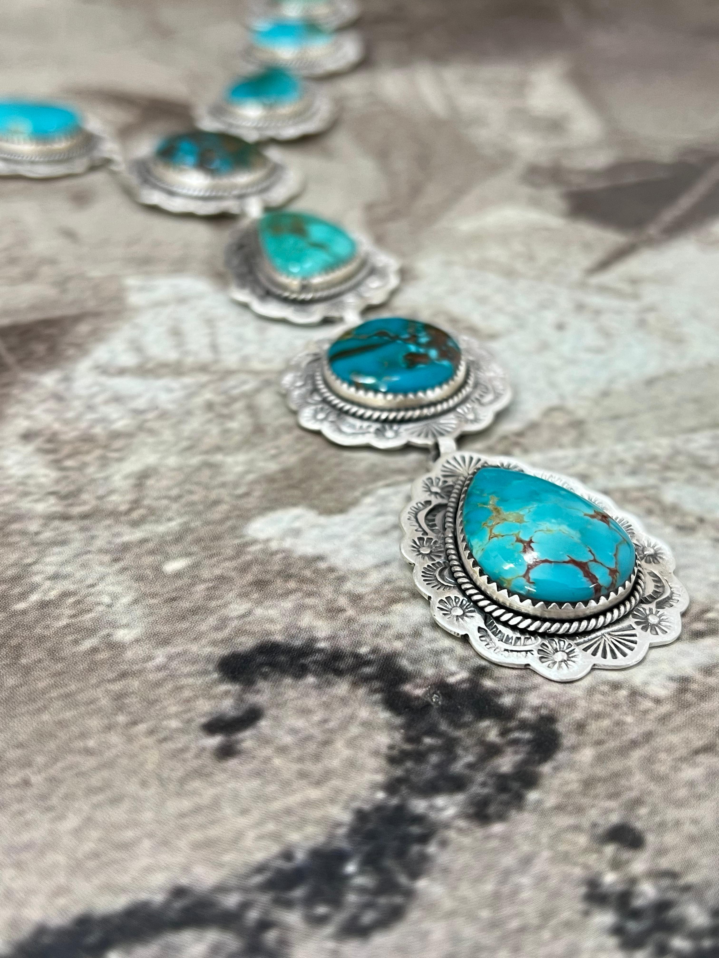 Handmade Sterling Silver Hardy Pit Lariat Necklace with Signed Nizhoni