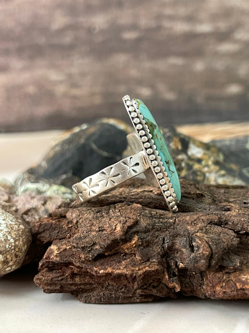 Handmade Sterling Silver Spring Collection: Kingman with Hot Pink Adjustable Ring "Signed Nizhoni"