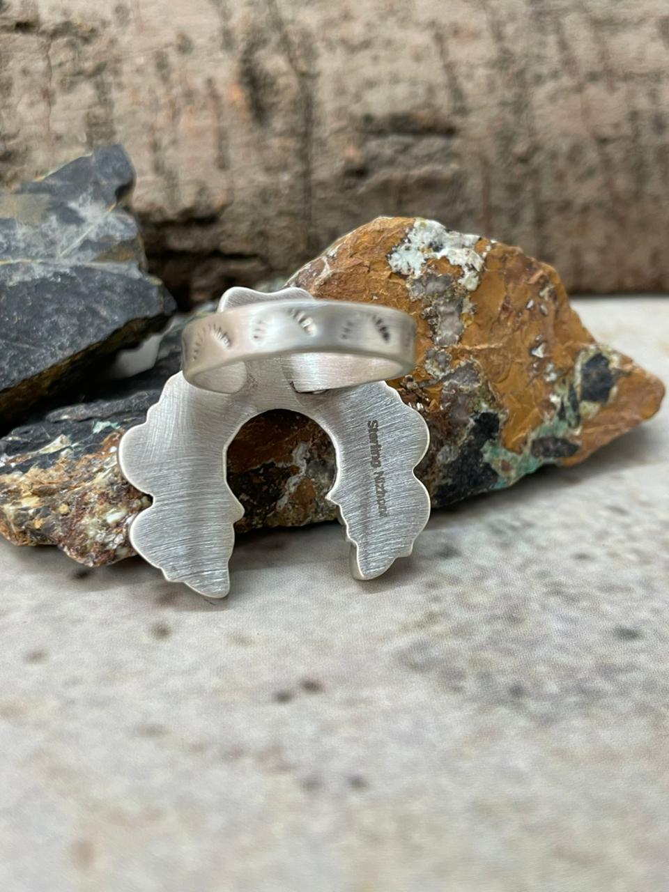 "Heart Collection" Handmade Sterling Silver Cotton Candy Adjustable Ring "Signed Nizhoni"