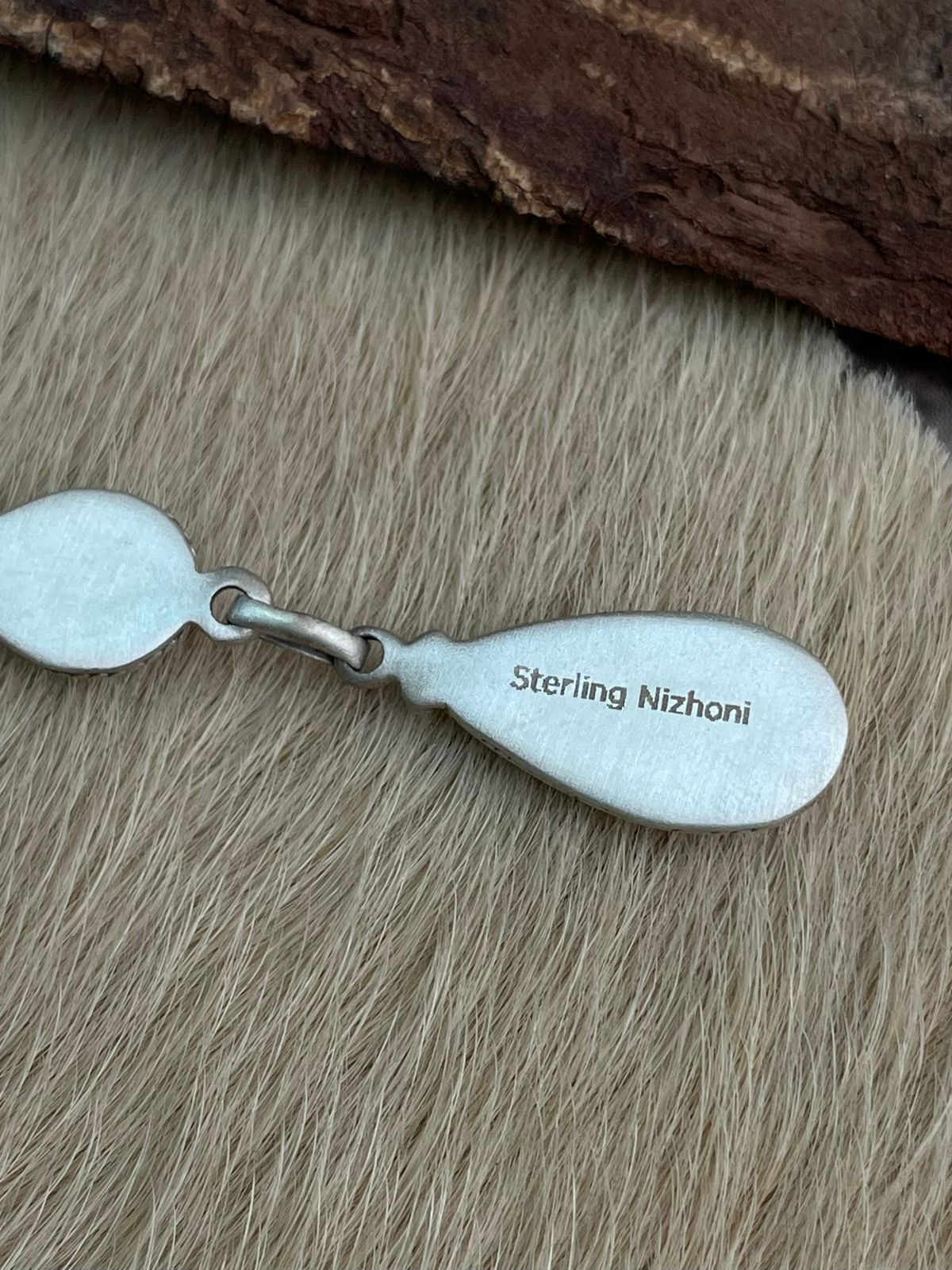 Handmade Sterling Silver White Buffalo Necklace "Signed Nizhoni"