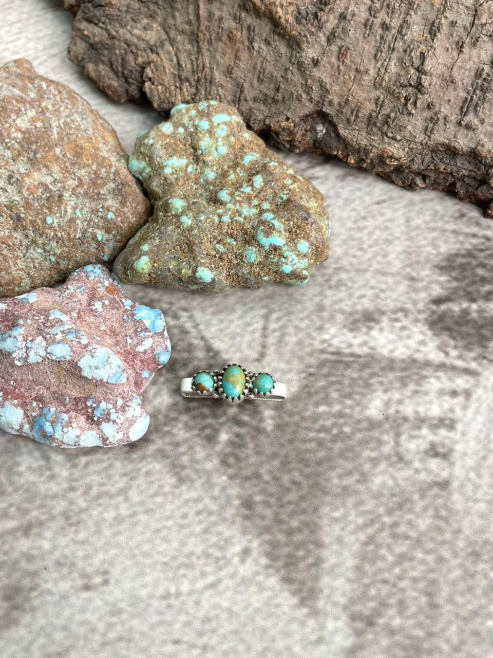 Handmade Sterling Silver Kingman Turquoise Watch Charms with Signed Nizhoni