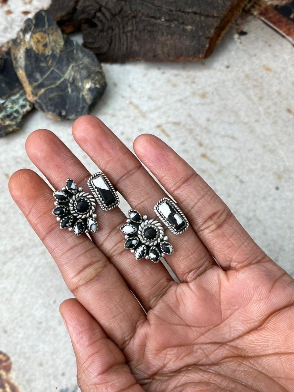 Handmade Sterling Silver White Buffalo Adjustable Ring "Signed Nizhoni"