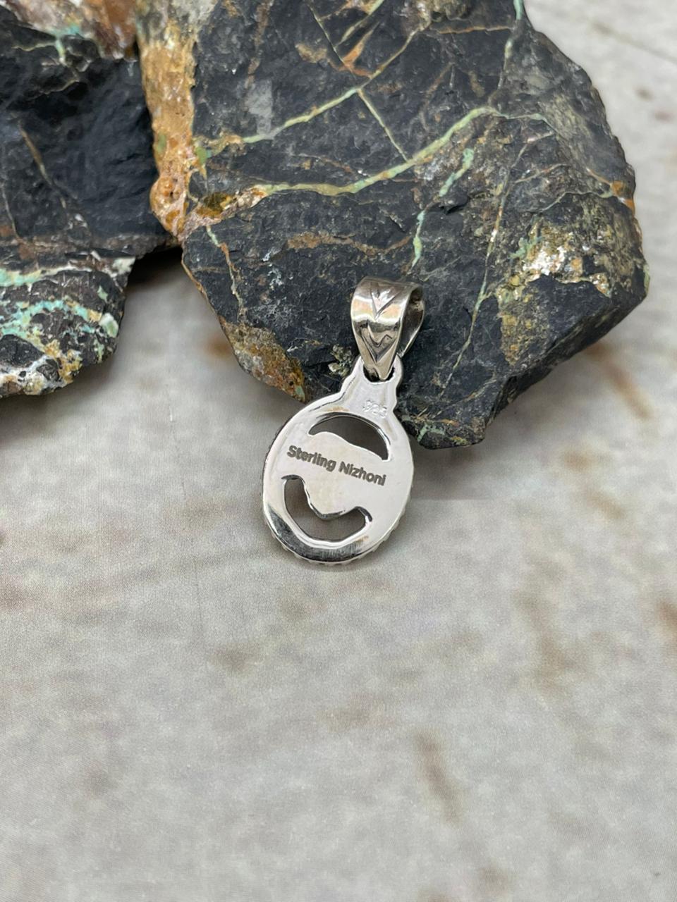 "Heart Collection" Handmade Sterling Silver Hot Pink Pendant "Signed Nizhoni"