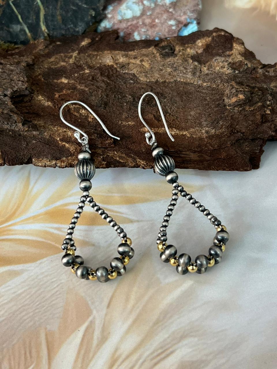Handmade Sterling Silver Beaded Hook Earrings
