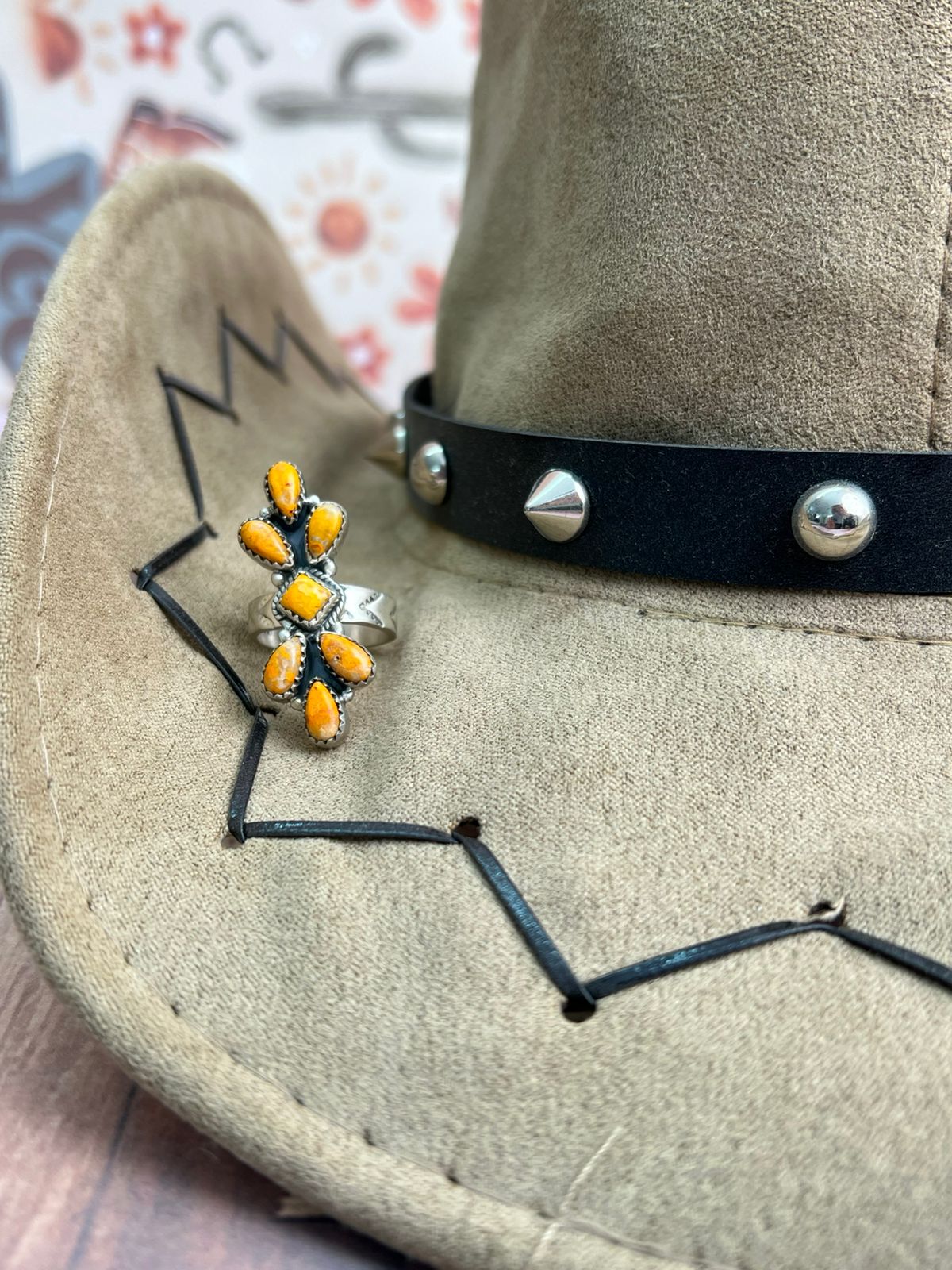 Handmade Sterling Silver Bumblebee Adjustable Ring "Signed Nizhoni"