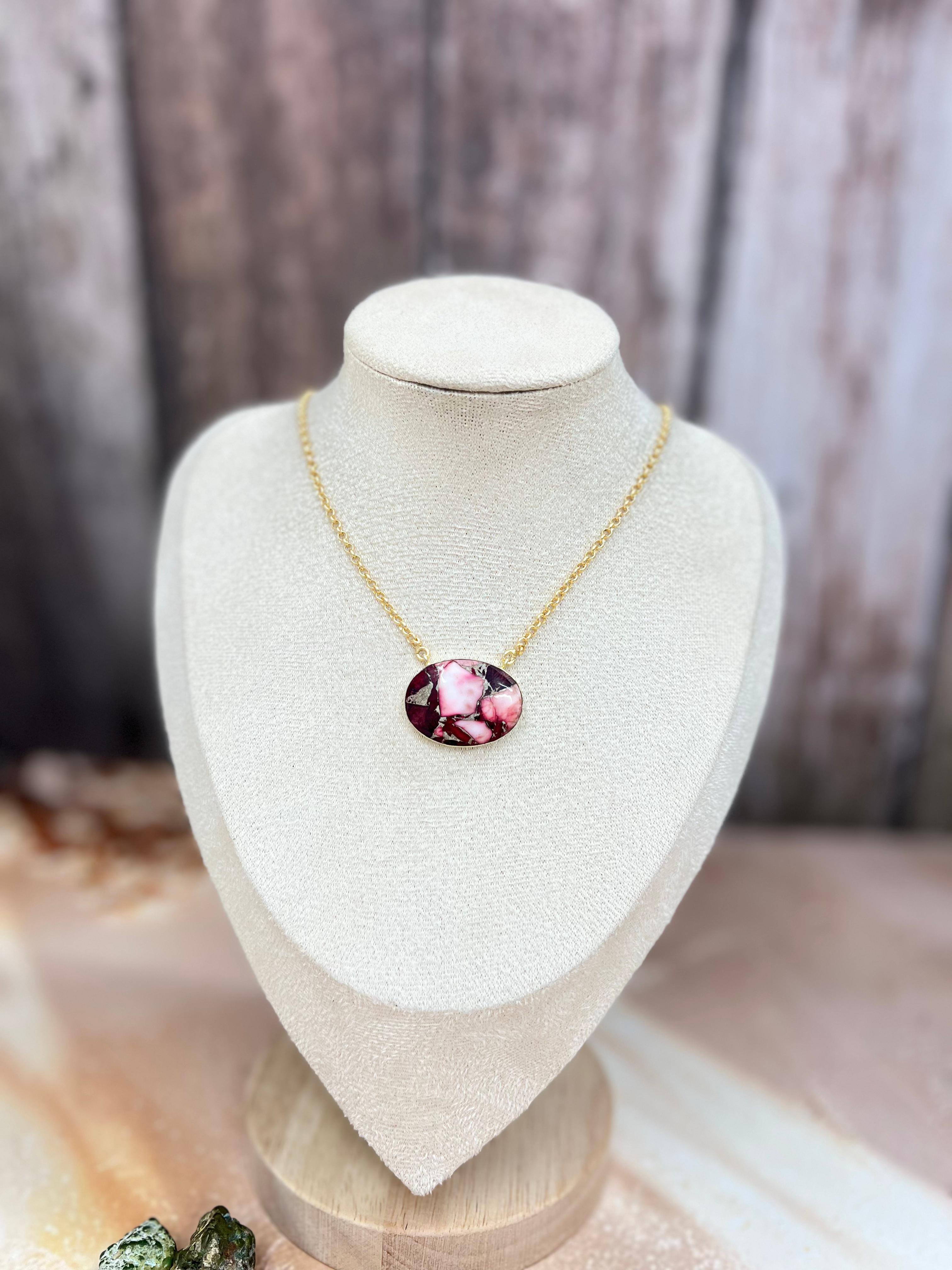 “The Golden Collection” Natural Dahlia Rose Single Stone Necklace