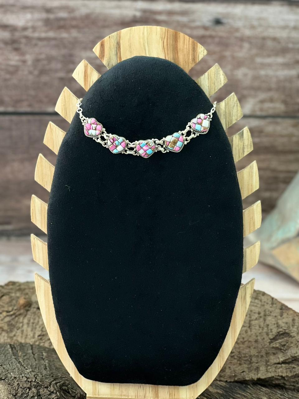 Handmade Sterling Silver Cotton Candy Necklace "Signed Nizhoni"