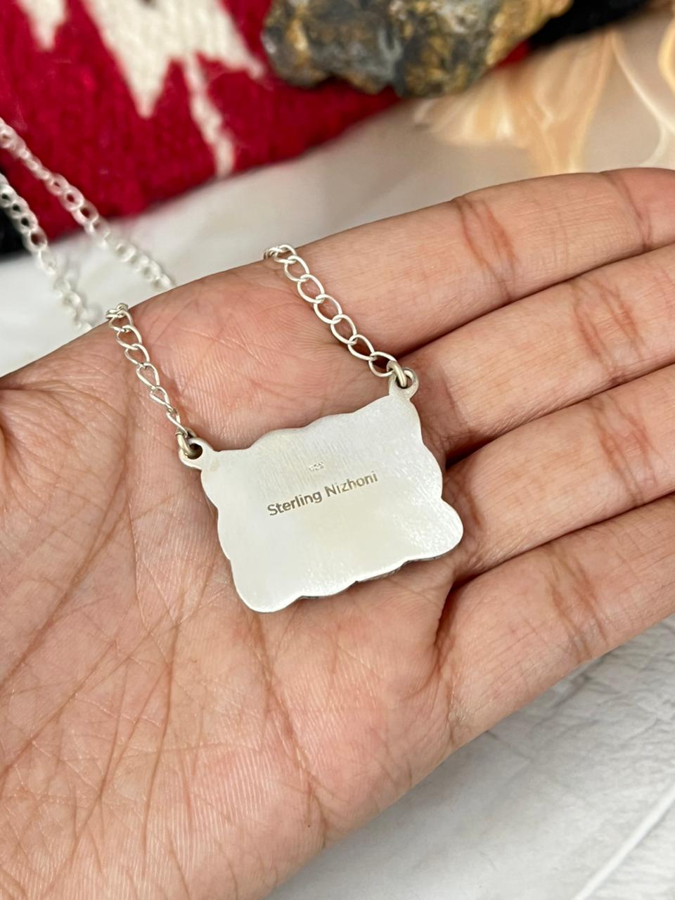 Handmade Sterling Silver Cotton Candy Necklace "Signed Nizhoni"
