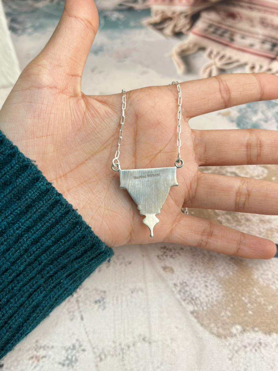 Handmade Sterling Silver Cherry Blossom Necklace "Signed Nizhoni"