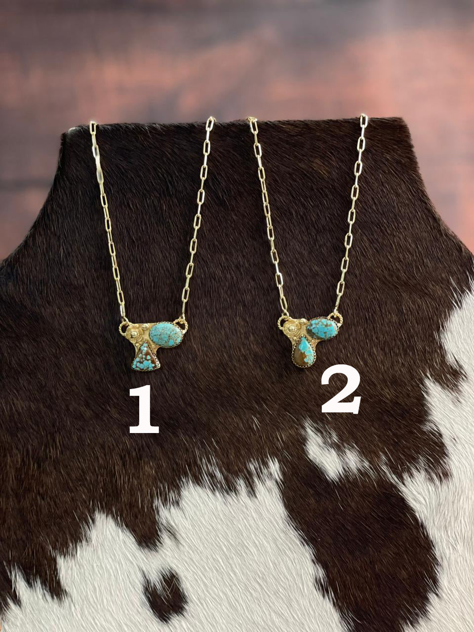 “The Golden Collection” Handmade Number 8 Turquoise with Gold Necklace