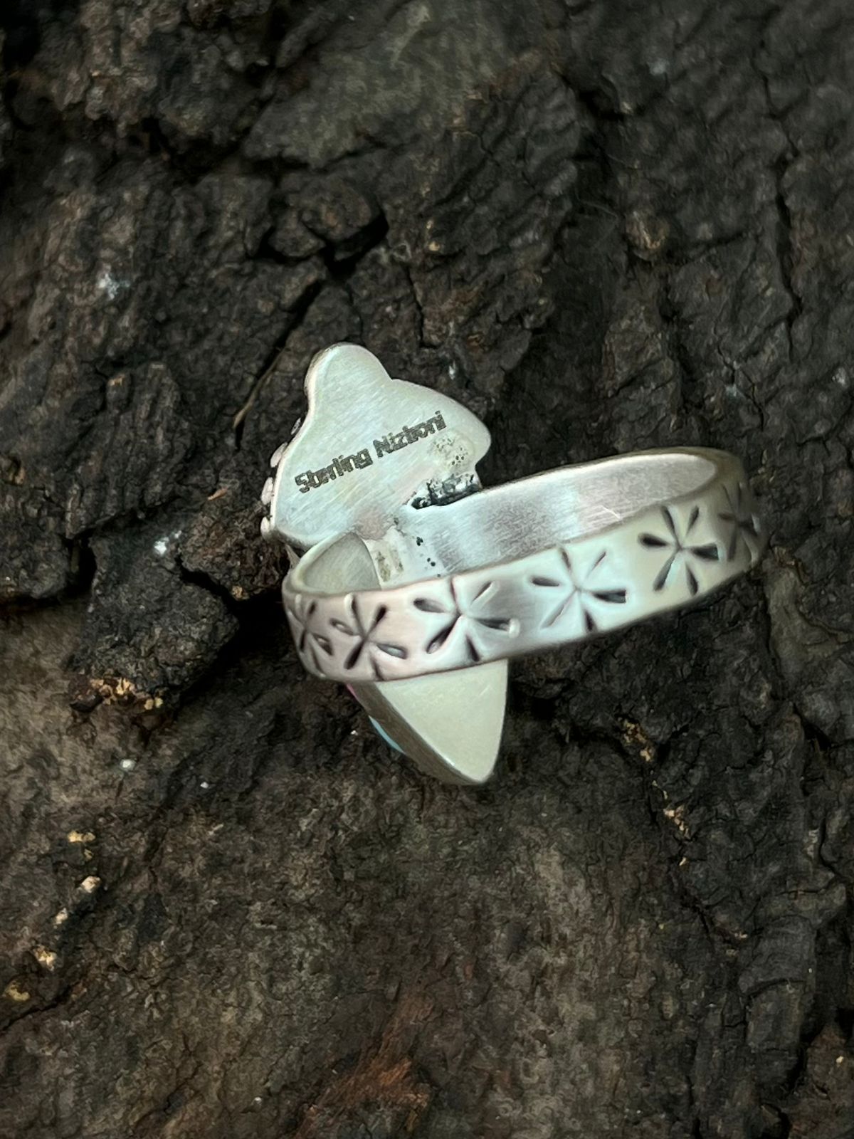 Handmade Sterling Silver Cotton Candy Adjustable Ring "Signed Nizhoni" deal of the day