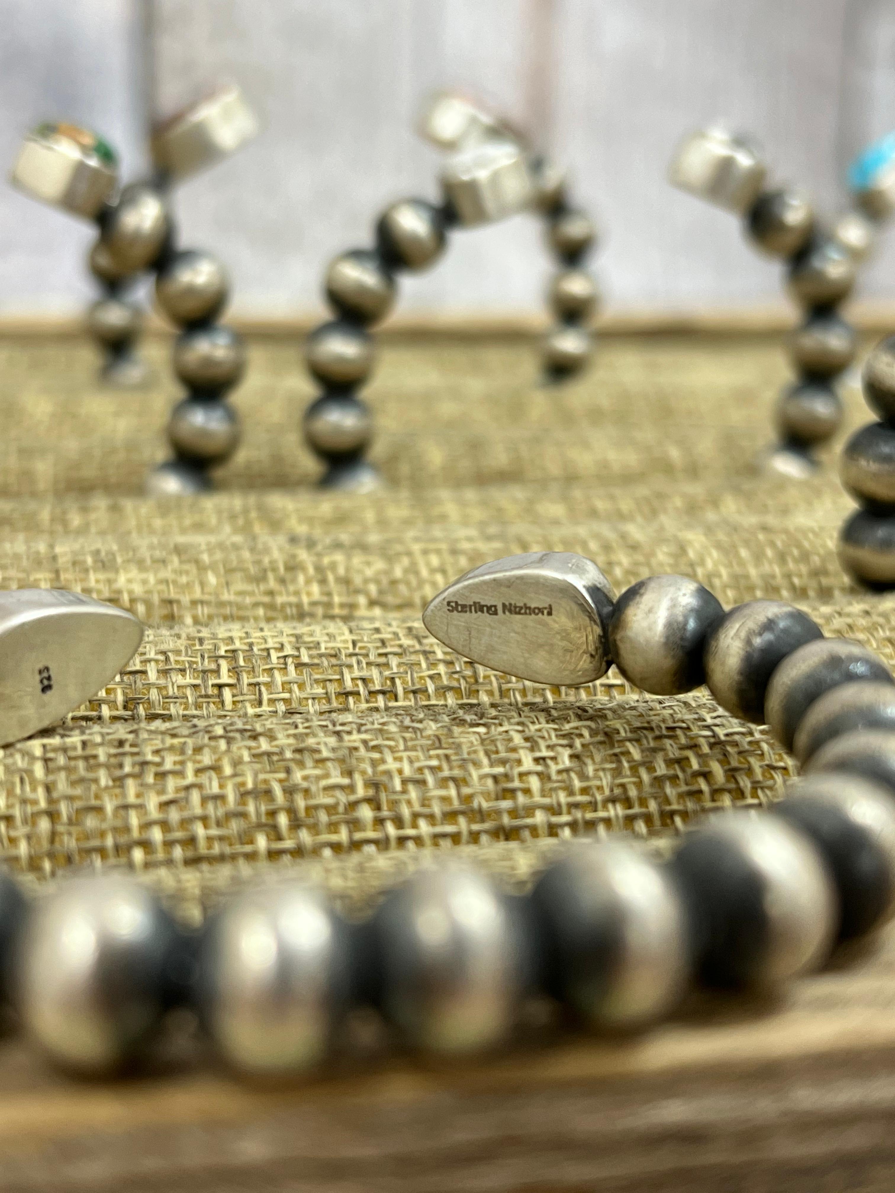 Handmade Sterling Silver Multi Stone Cuff Bracelet, Signed Nizhoni