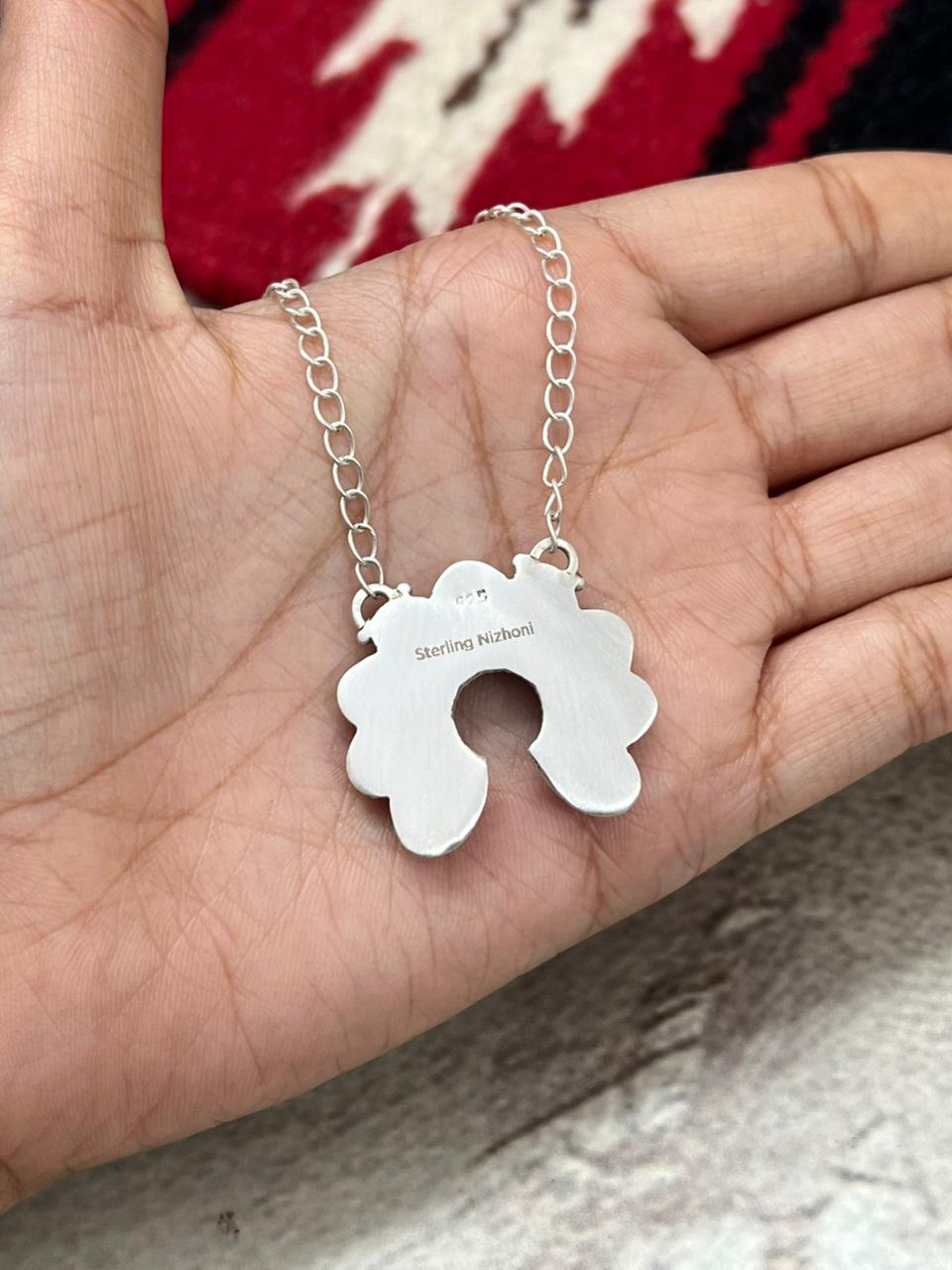 Handmade Sterling Silver Dahlia Rose Naja Necklace "Signed Nizhoni"