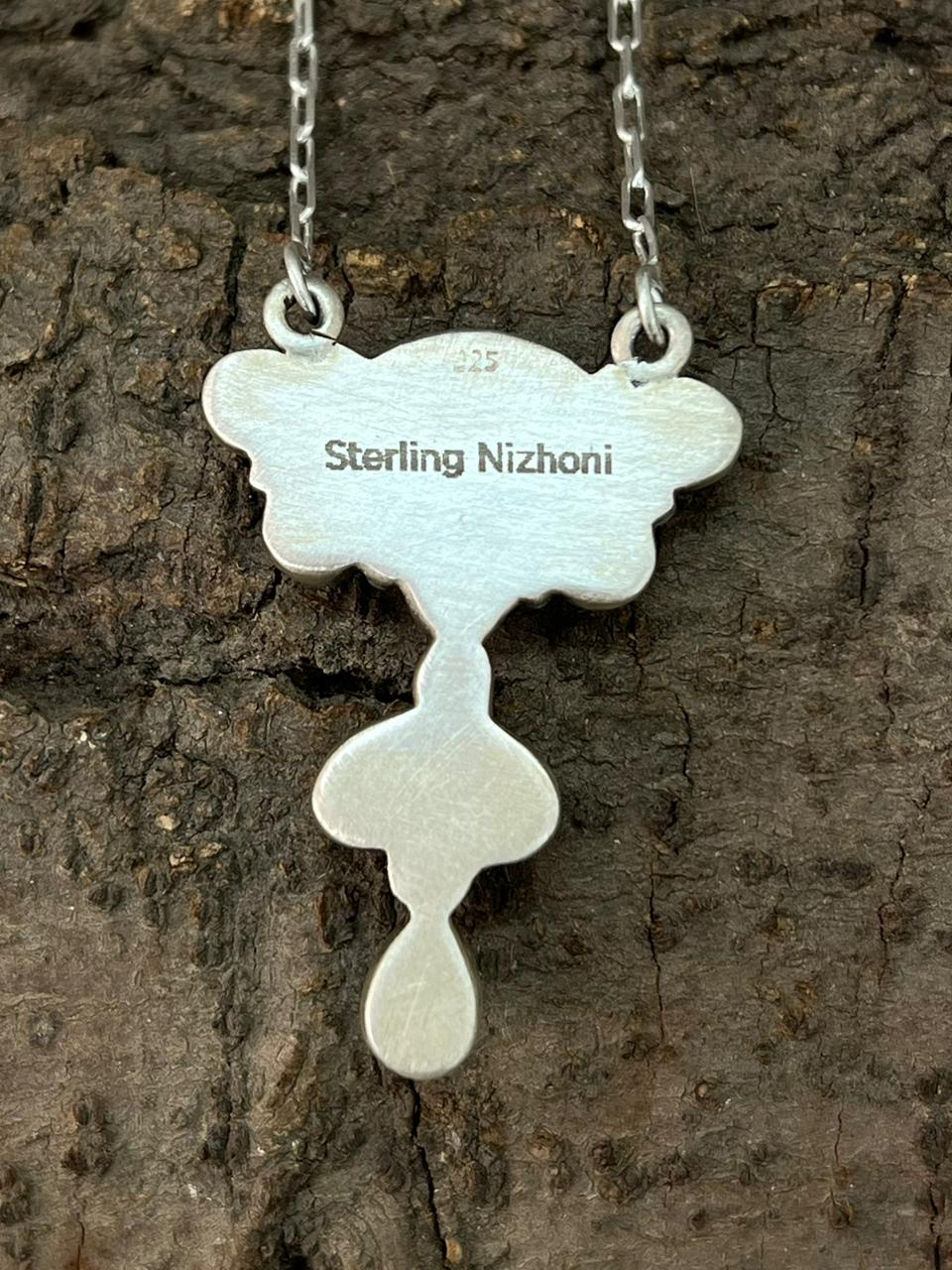 Handmade Sterling Silver Wildhorse Magnesite Necklace "Signed Nizhoni"