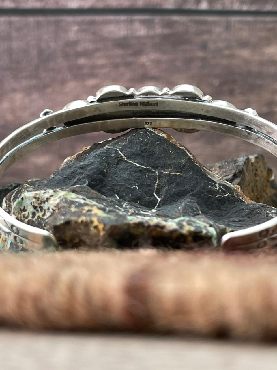 Handmade Sterling Silver Cherry Blossom Cuff Bracelet "Signed Nizhoni"