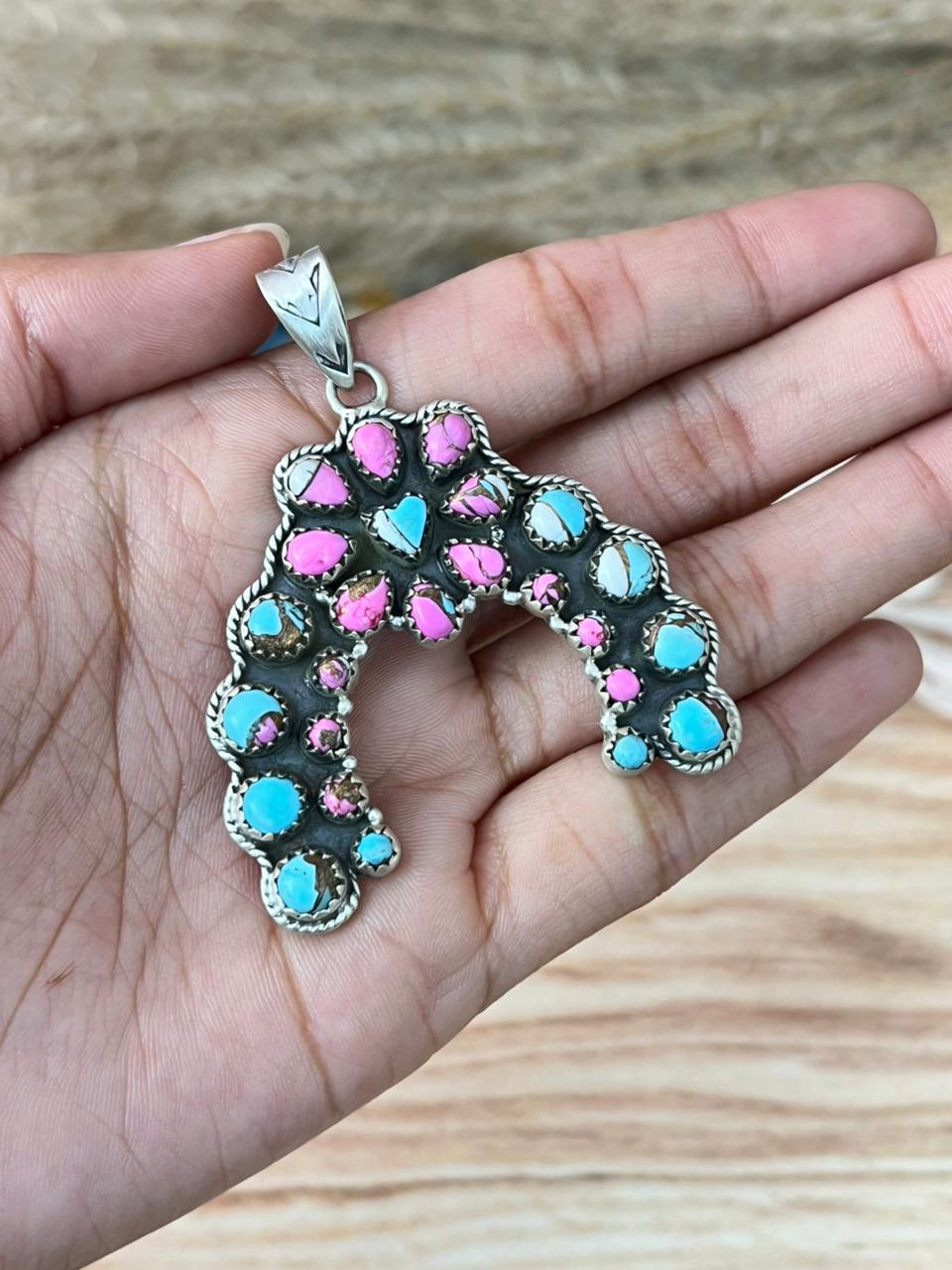 Handmade Sterling Silver Cotton Candy Pendant "Signed Nizhoni"