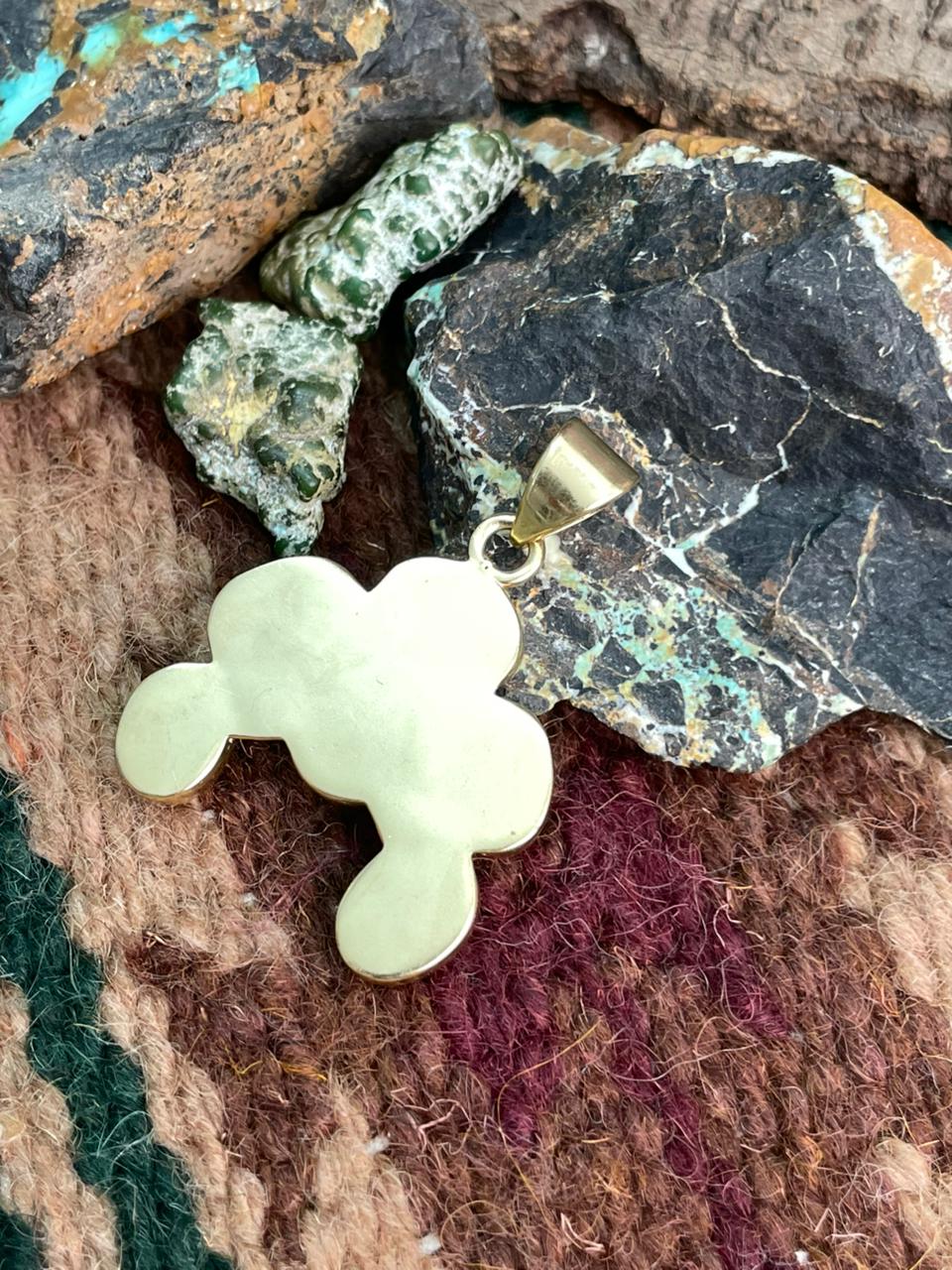 “The Golden Collection” Handmade Number 8 Turquoise with Gold Naja Pendant