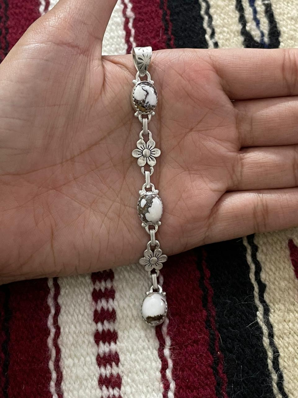 Handmade Sterling Silver Wildhorse Magnesite Pendant "Signed Nizhoni"