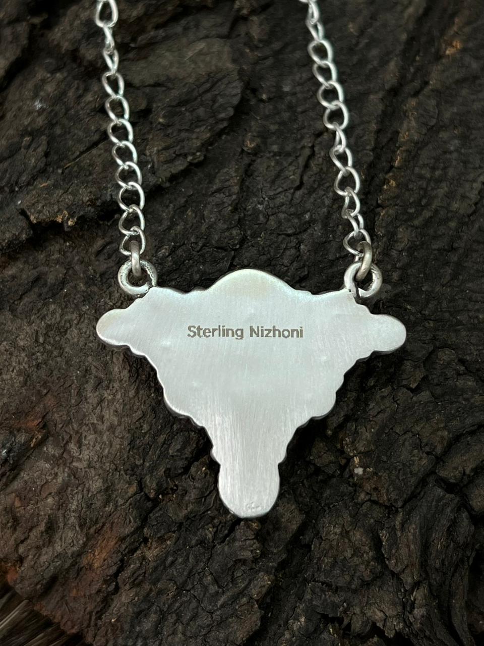 Handmade Sterling Silver Cotton Candy Necklace "Signed Nizhoni" (10)