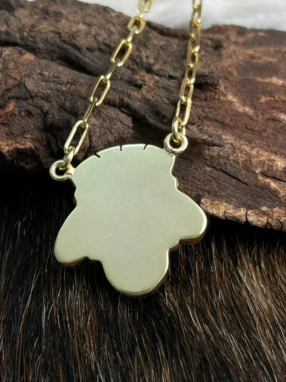 “The Golden Collection” Backroads Handmade Natural Golden Hills Turquoise Gold Plated Necklace