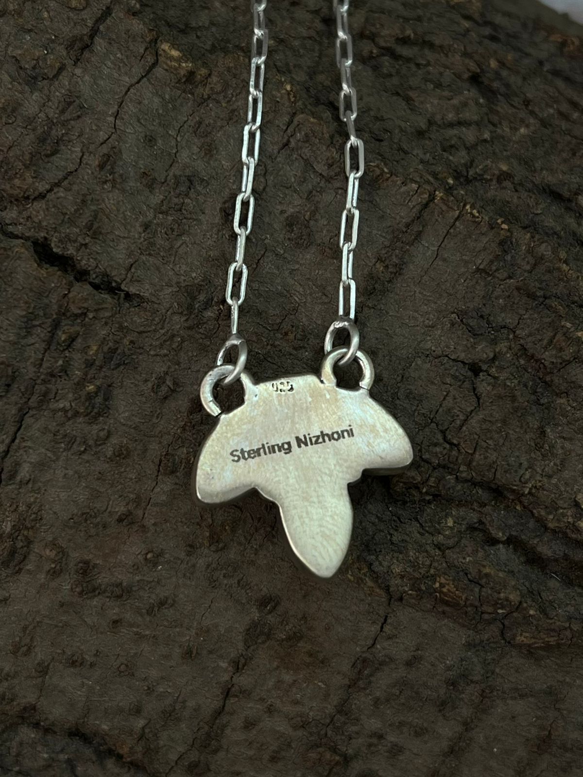 Handmade Sterling Silver Hubai Turquoise Necklace "Signed Nizhoni"