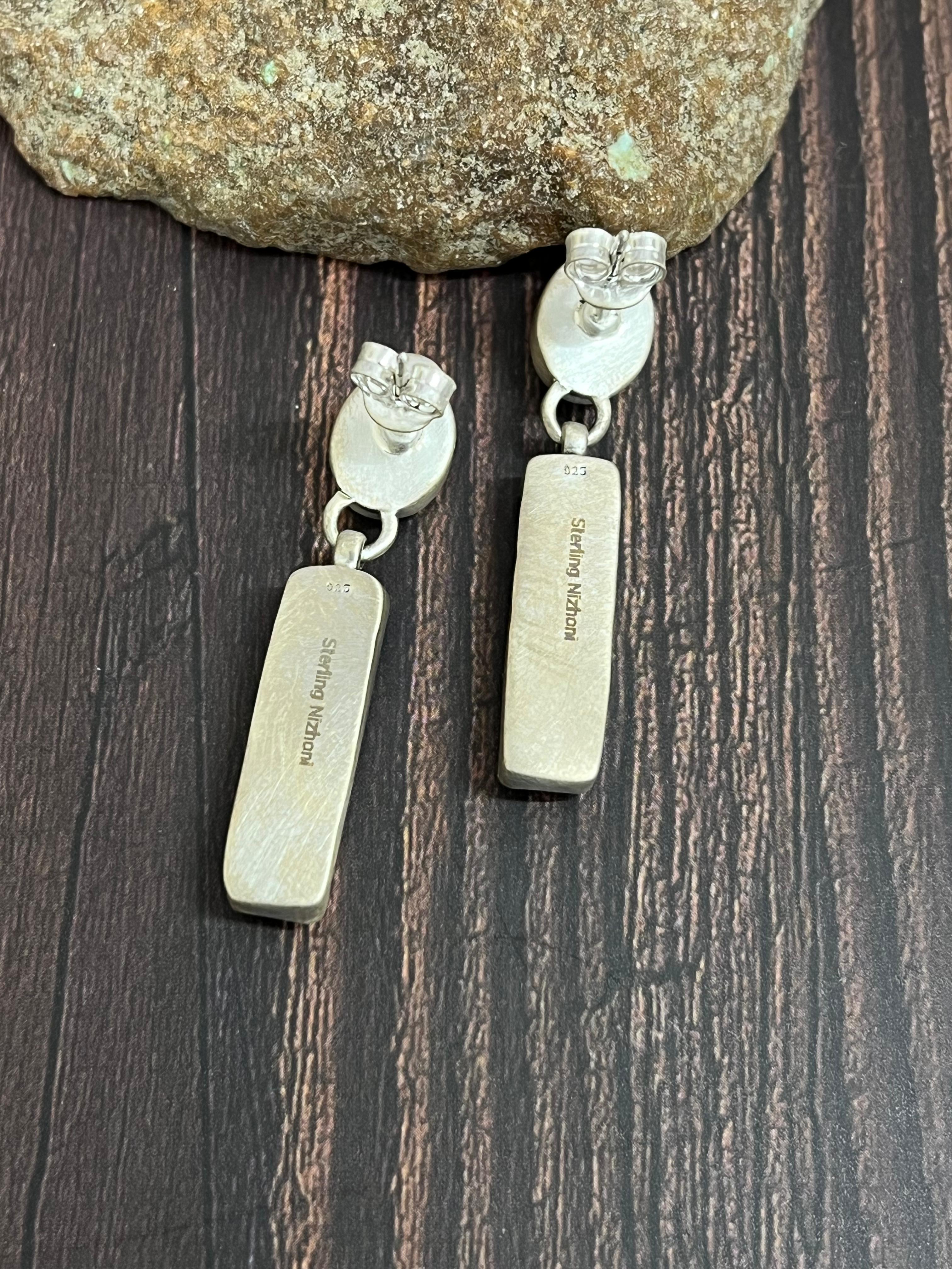 Handmade Sterling Silver Dahlia Rose Post Studs with Signed Nizhoni