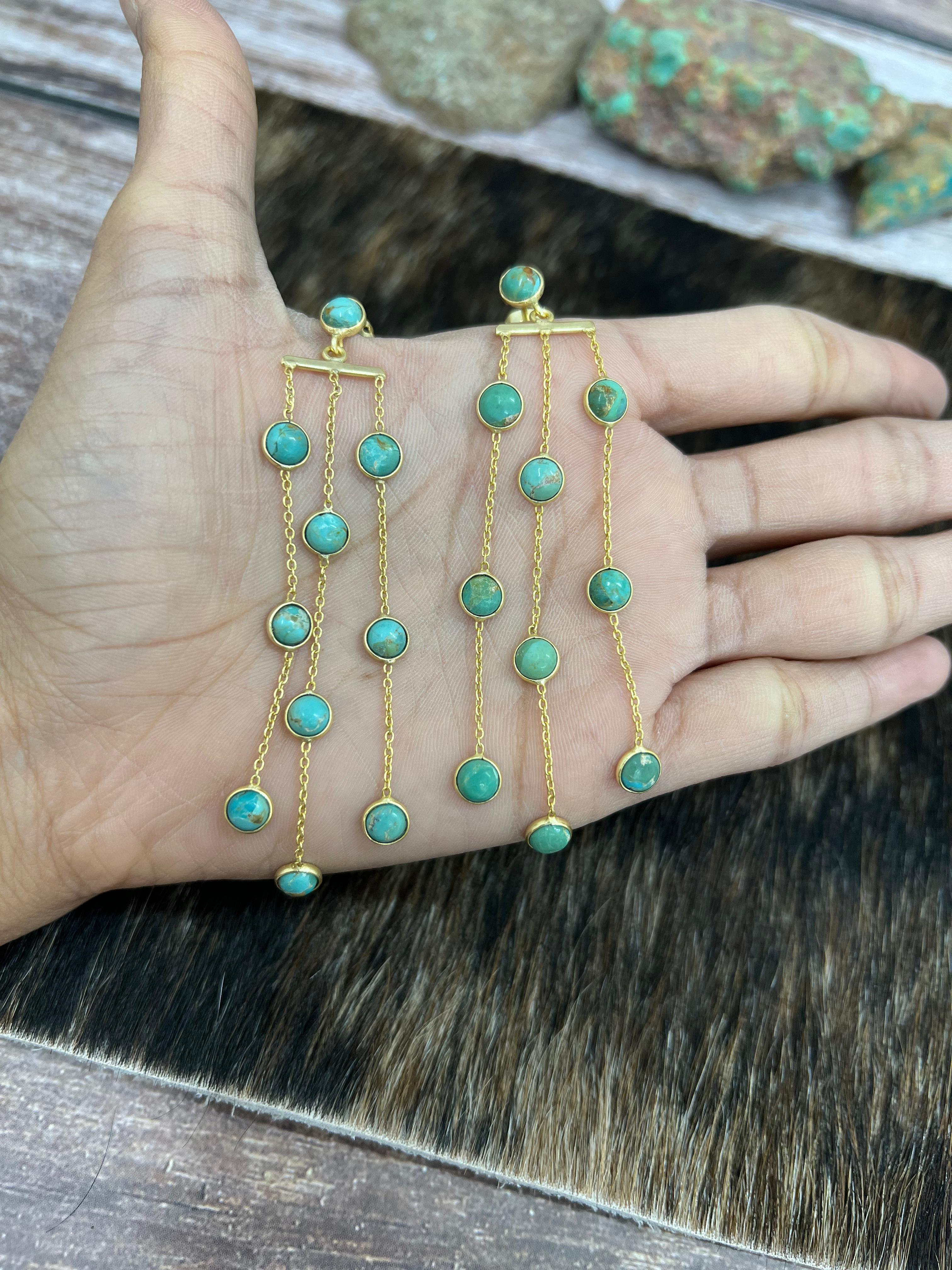 “The Golden Collection” Monsoon Handmade Natural Multi Stones Post Earrings