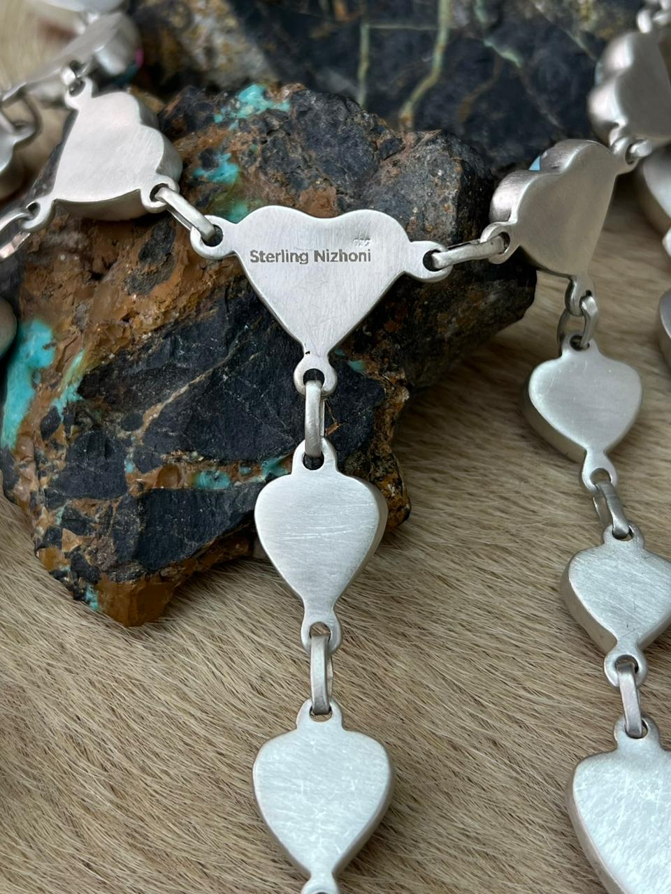 Handmade Sterling Silver Cotton Candy Necklace "Signed Nizhoni"
