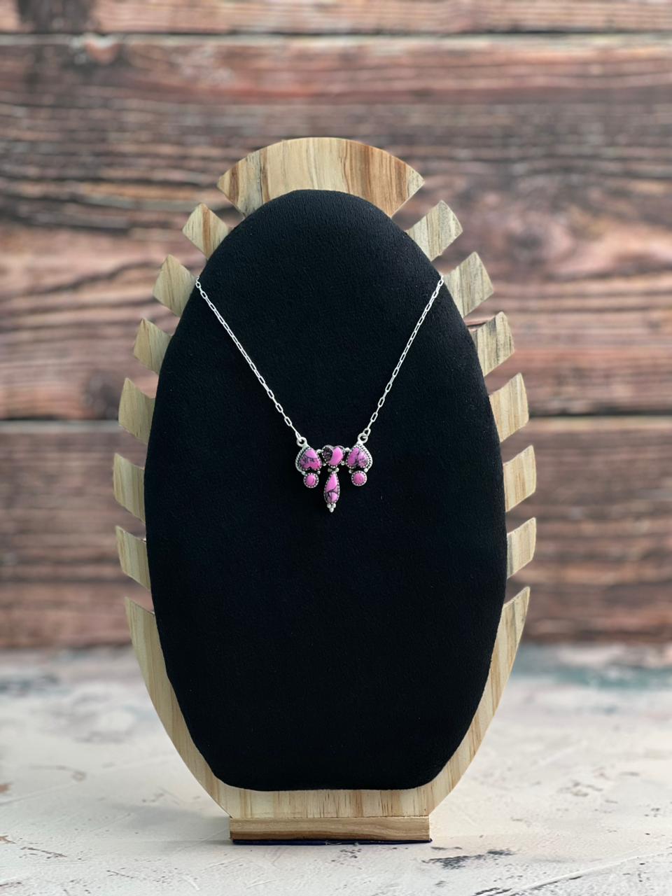 Handmade Sterling Silver Cherry Blossom Necklace "Signed Nizhoni"