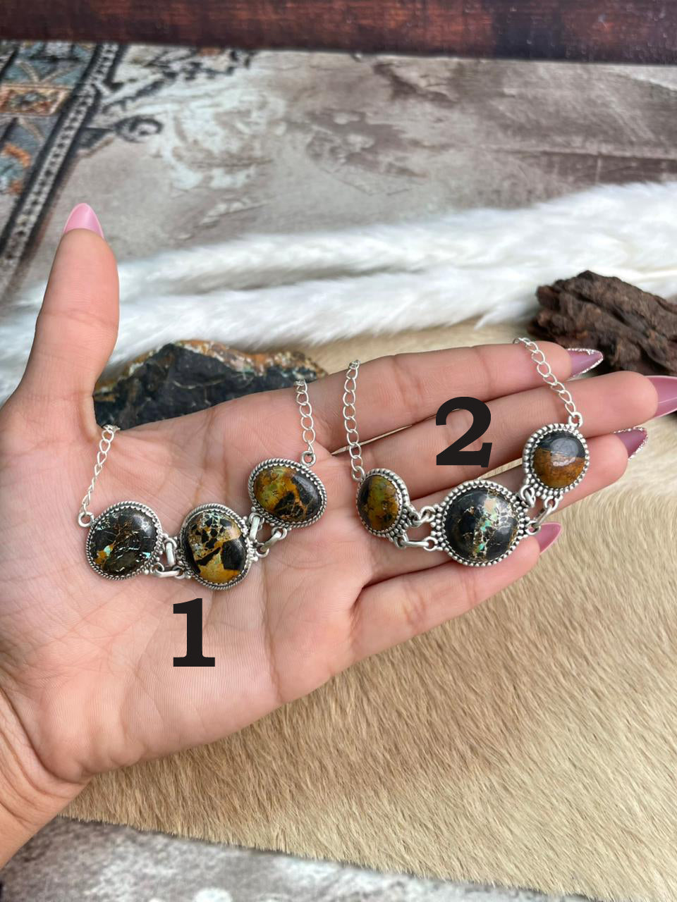 Handmade Sterling Silver Blackjack Turquoise Choker Necklace "Signed Nizhoni"