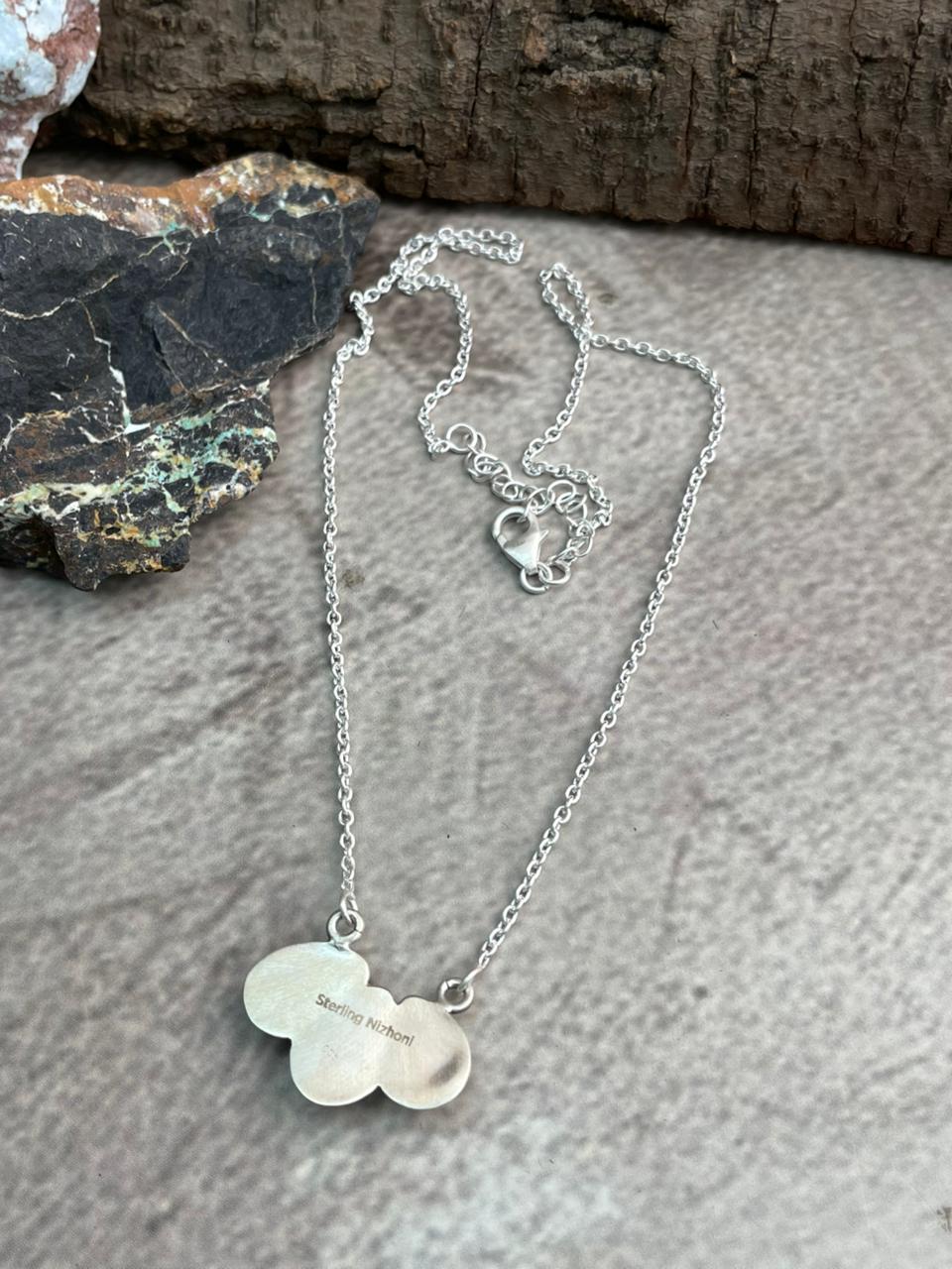 Handmade Sterling Silver White Water Necklace "Signed Nizhoni"