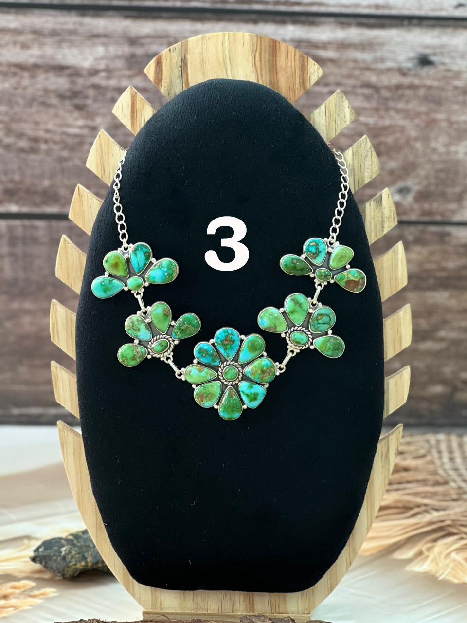 Handmade Sterling Silver Sonoran Mountain Turquoise Necklace "Signed Nizhoni"