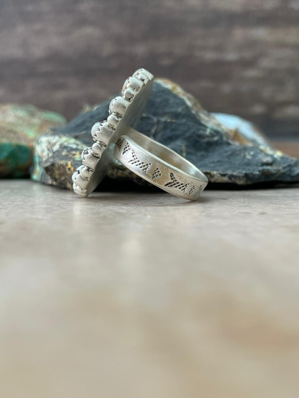 Handmade Sterling Silver Wildhorse Magnesite Adjustable Ring "Signed Nizhoni"