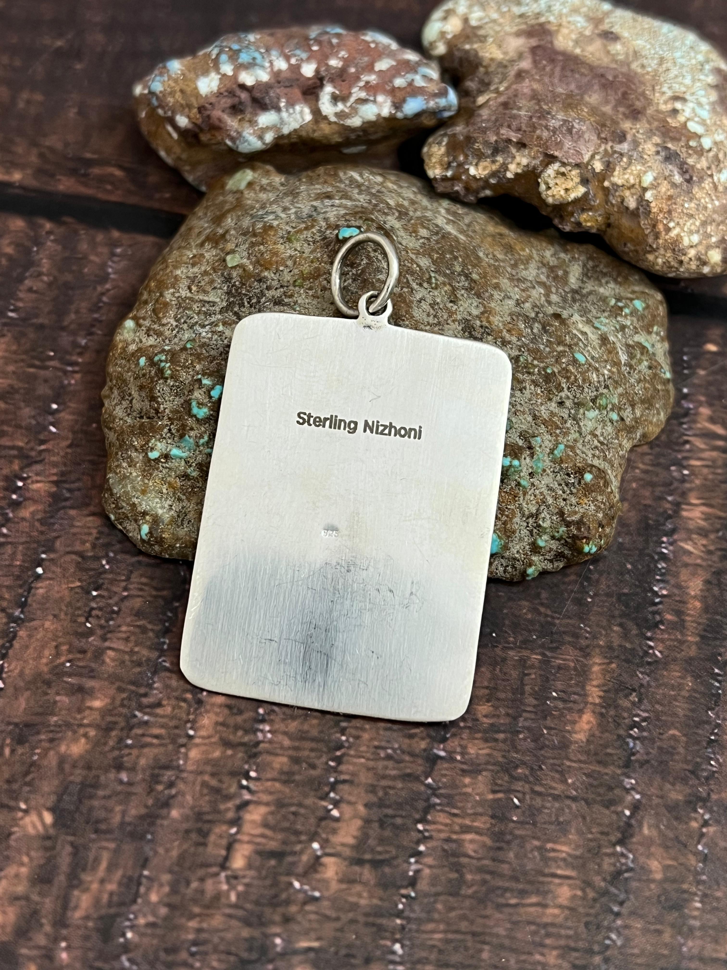 Handmade Sterling Silver Pendant with Signed Nizhoni