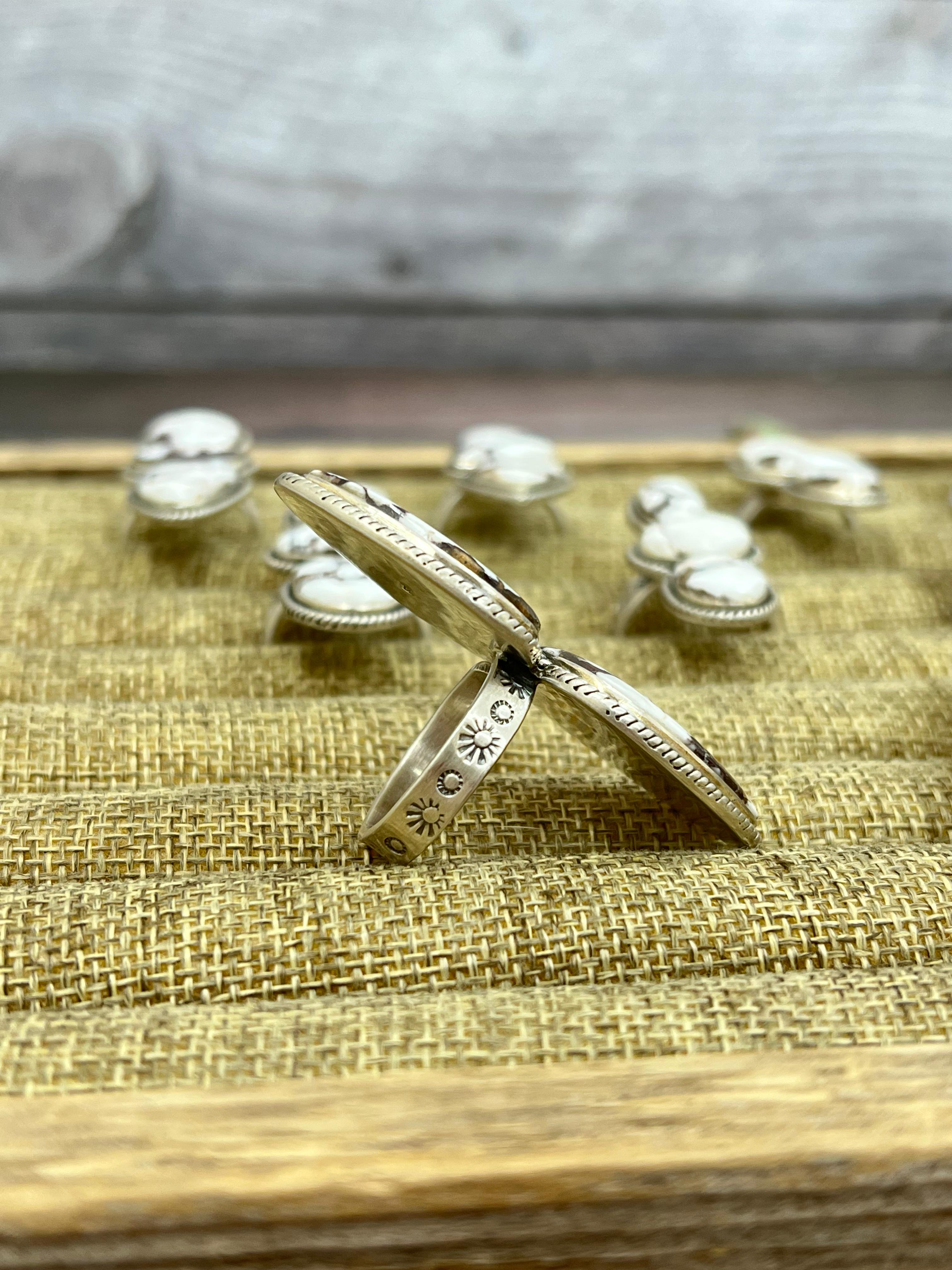 Handmade Sterling Silver Wild Horse Adjustable Ring with Signed Nizhoni