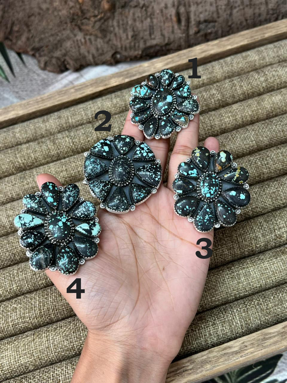 Handmade Sterling Silver Lander Turquoise Adjustable Ring With Signed Nizhoni