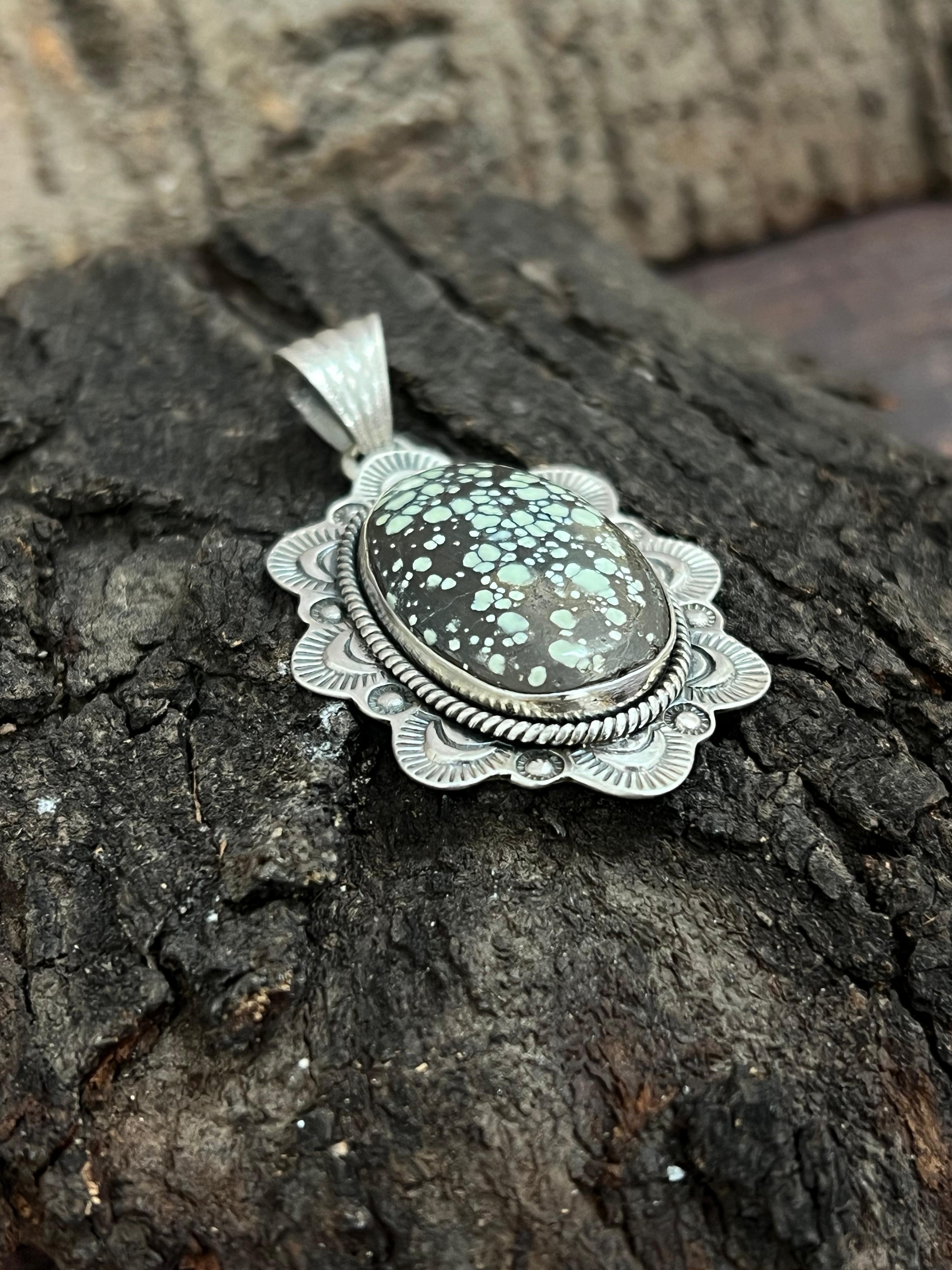 Handmade Sterling Silver Starfox Variscite Pendant Signed Nizhoni