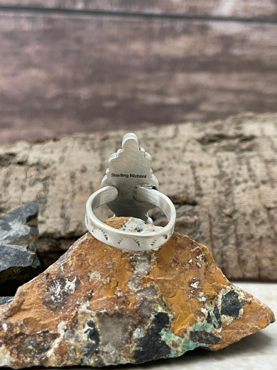 "Heart Collection" Handmade Sterling Silver Cotton Candy Adjustable Ring "Signed Nizhoni"