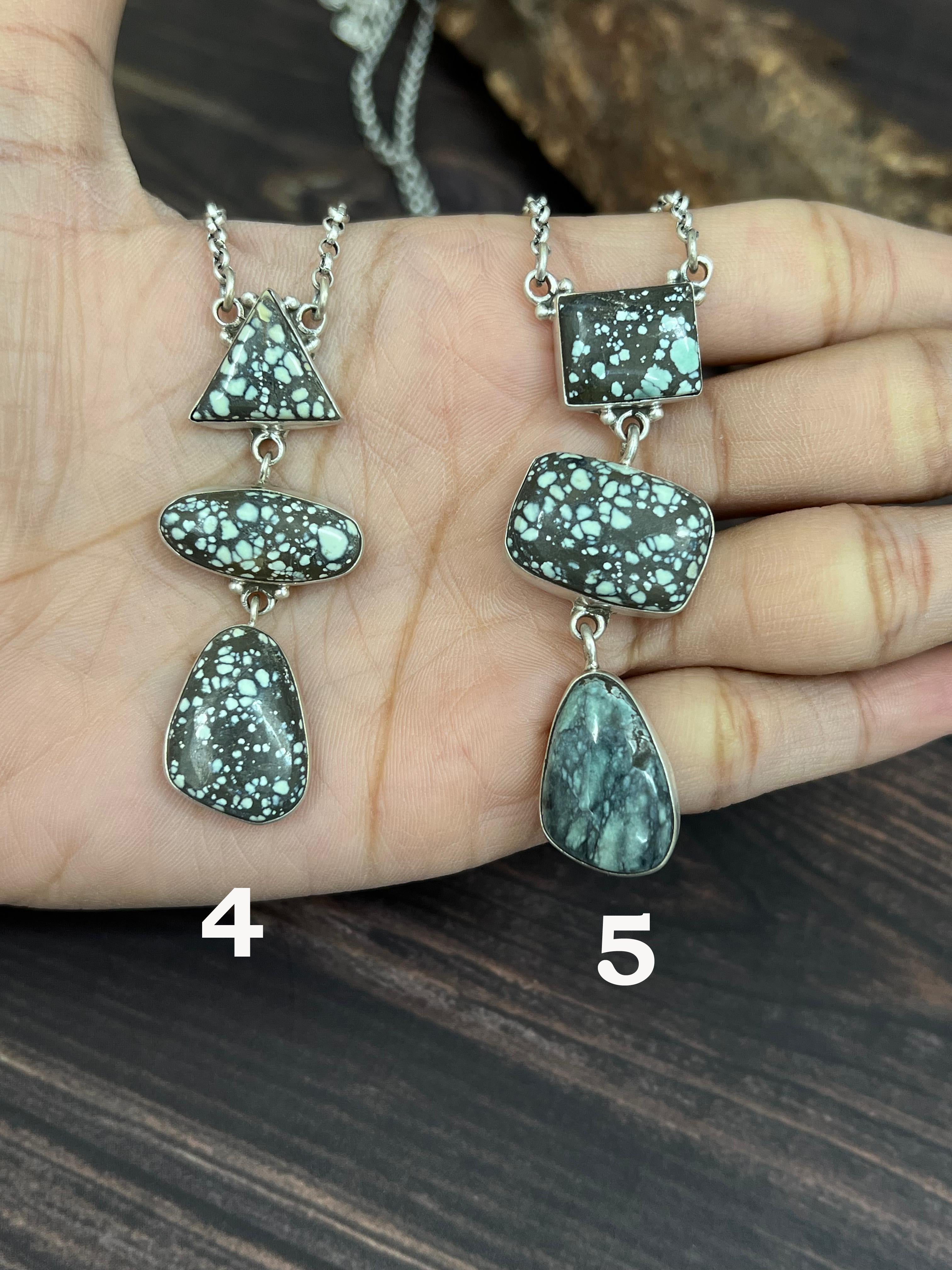 Handmade Sterling Silver Starfox Variscite Necklace Signed Nizhoni