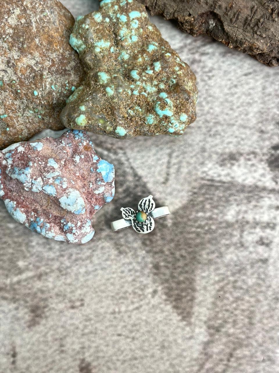 Handmade Sterling Silver Kingman Turquoise Watch Charms with Signed Nizhoni