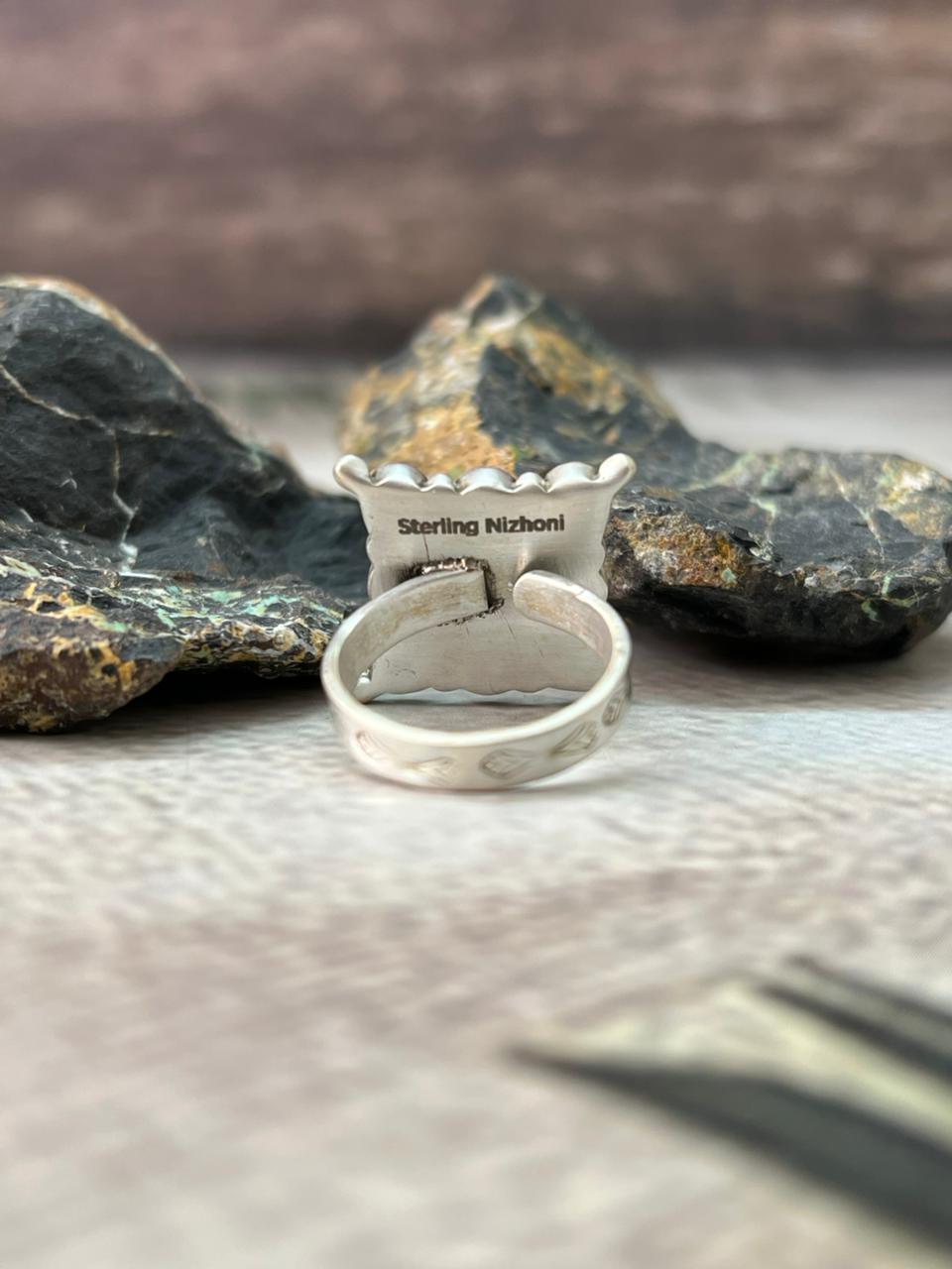 Handmade Sterling Silver Cotton Candy Adjustable Ring " Signed Nizhoni"