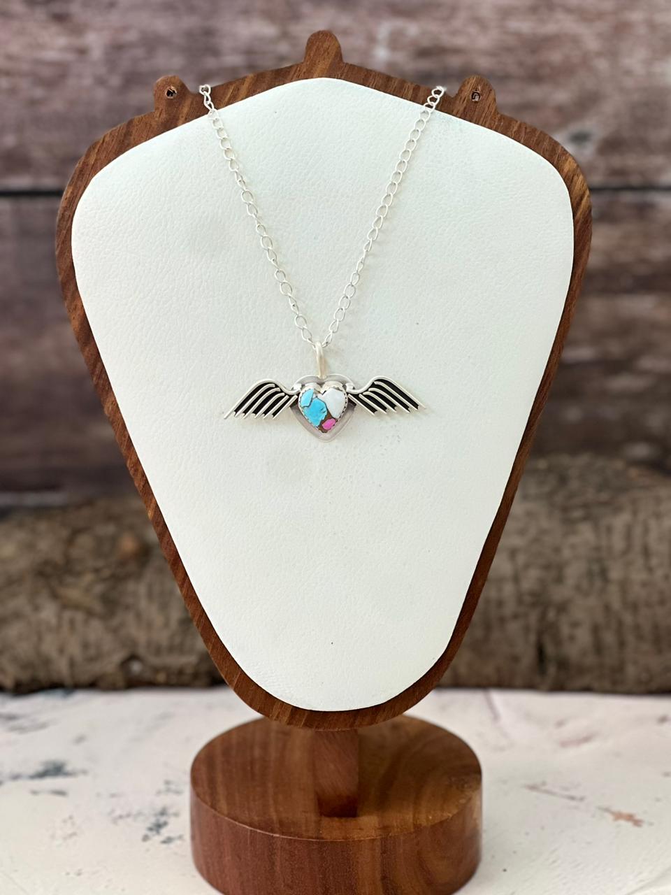 Handmade Sterling Silver Cotton Candy Necklace "Signed Nizhoni"