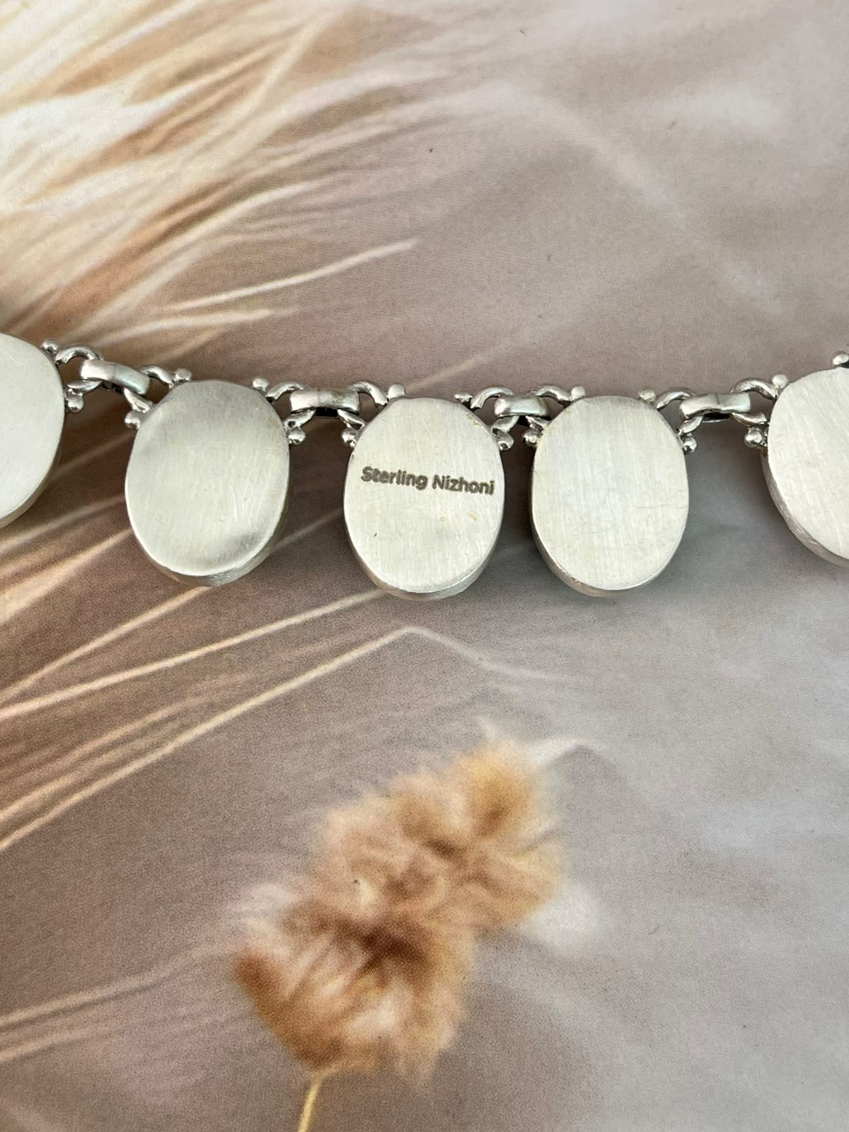 Handmade Sterling Silver Christmas Dahlia Collection: Necklace Signed Nizhoni